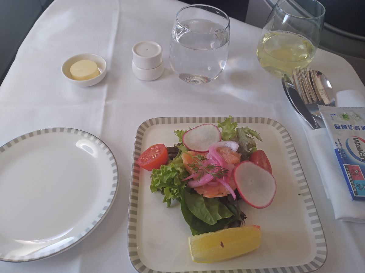 Singapore Airlines Airbus A350-900 Medium Haul Business Class Smoked Salmon Entree