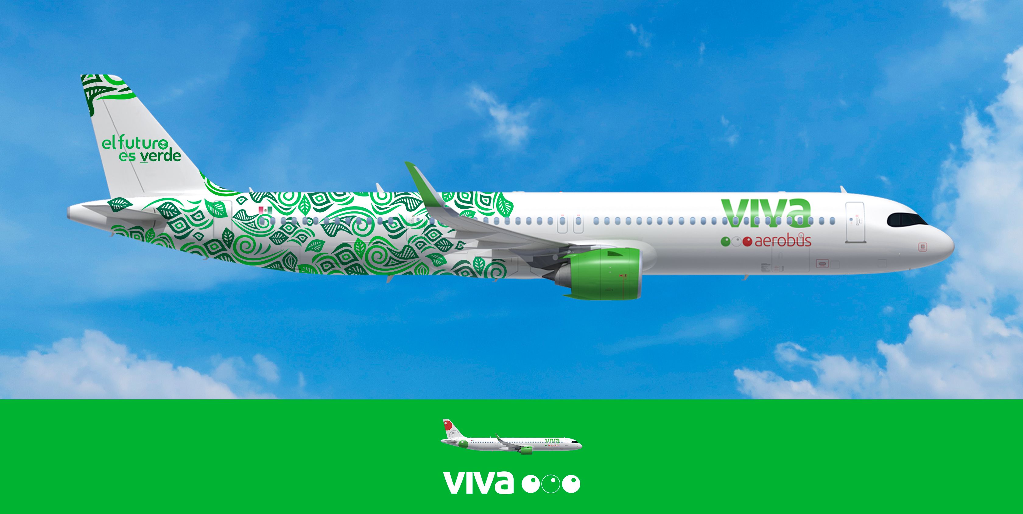 Viva Aerobus revela decoración especial para el primer vuelo sustentable