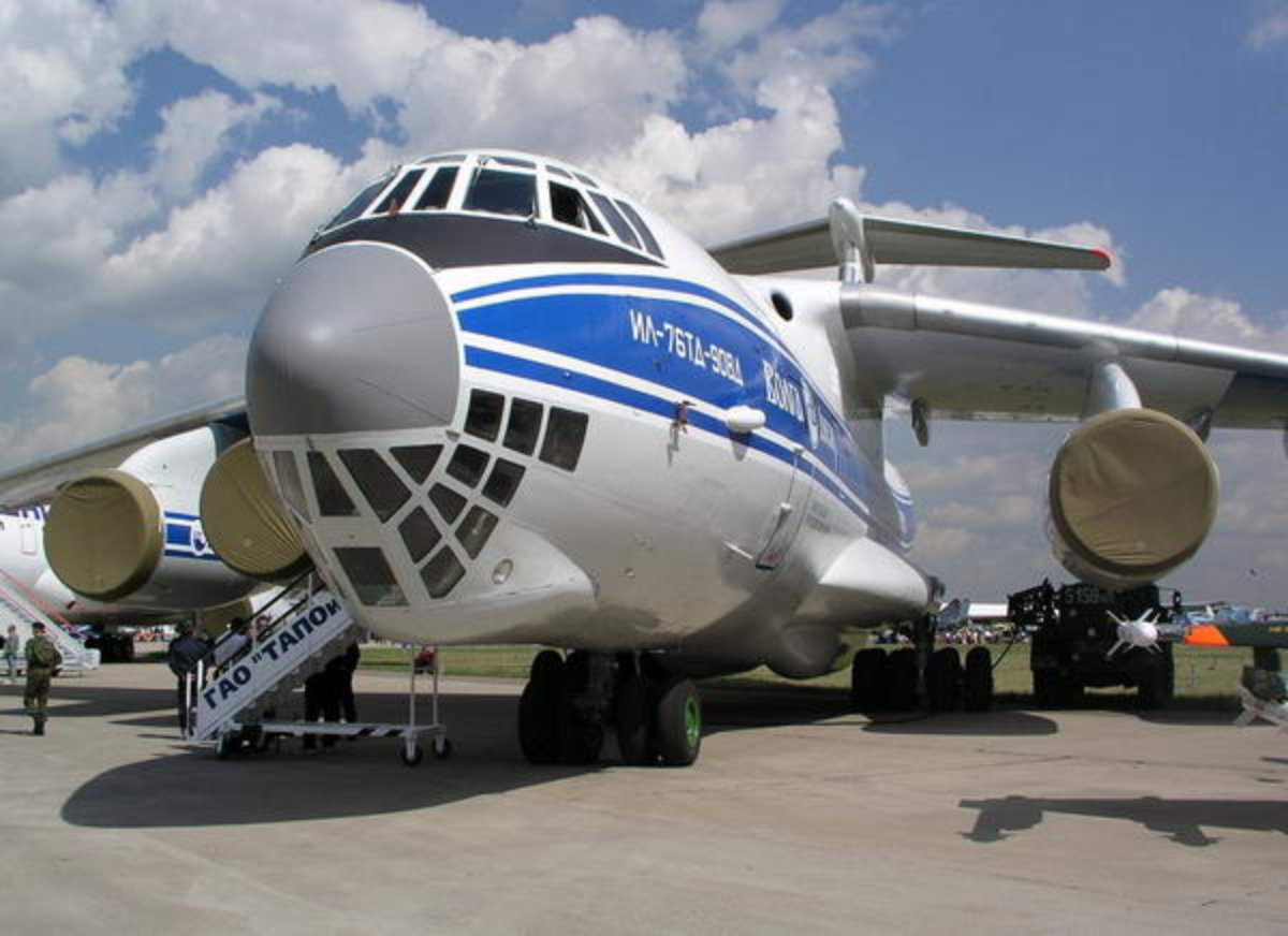 Volga Dnepr Aircraft On Apron Loading