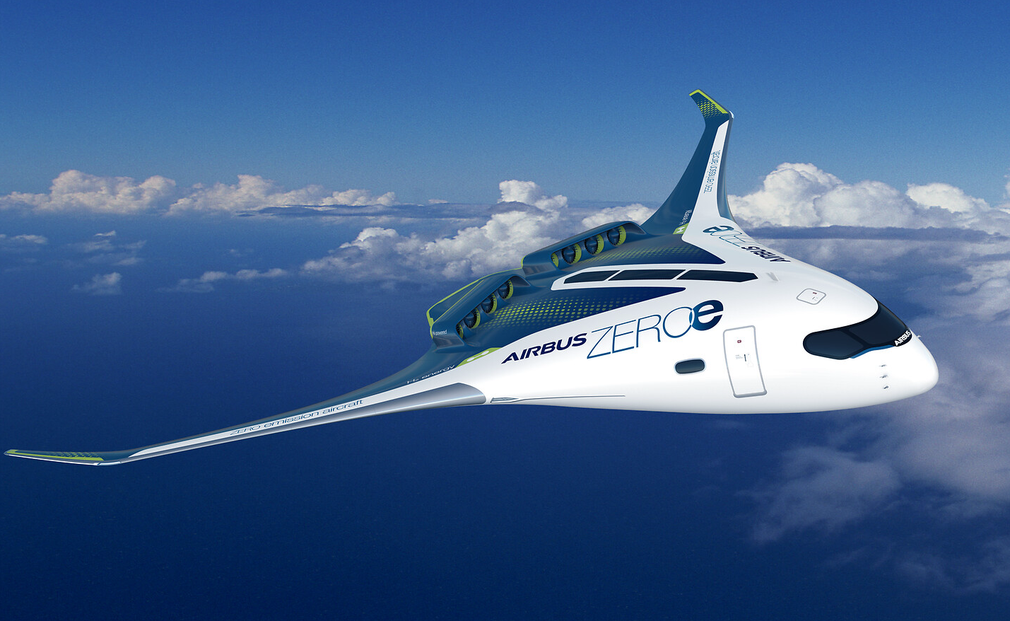 Airbus hydrogen blended wing rendition