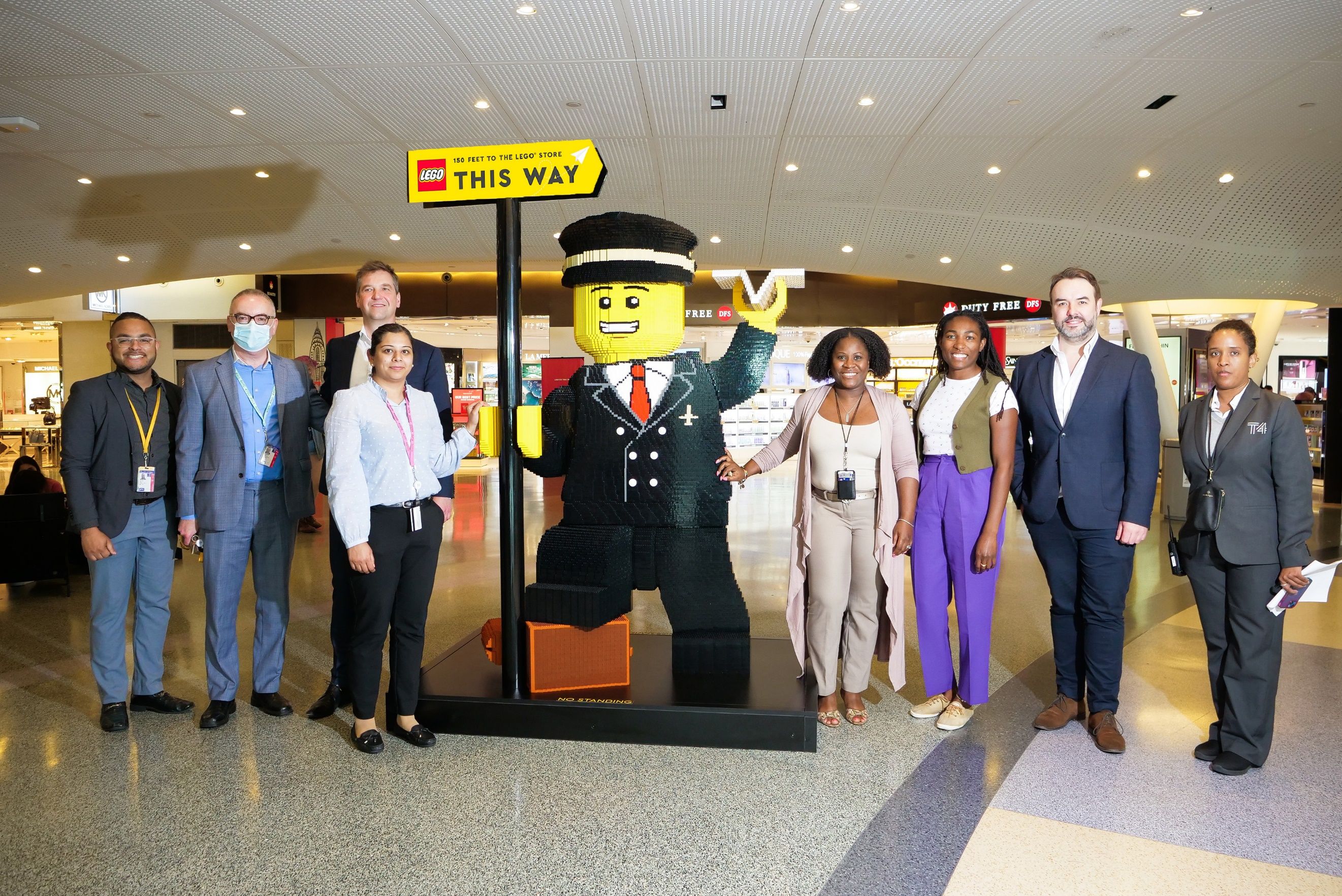 A human-sized LEGO Pilot located at Terminal 4 in JFK. 