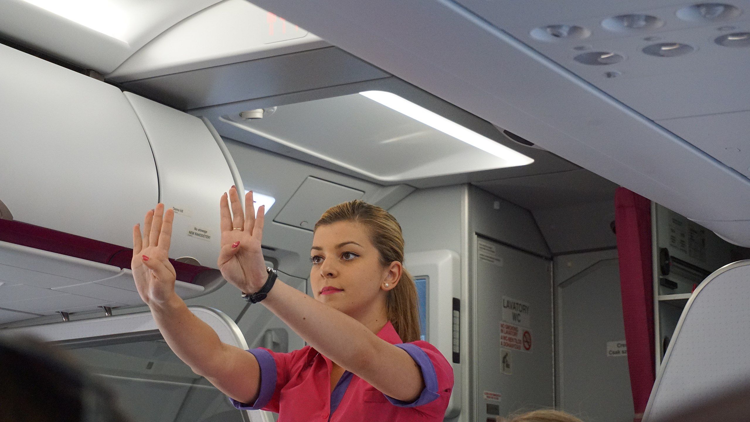 flight attendant safety demonstration