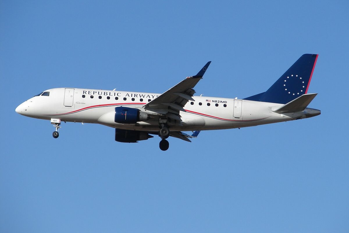 Republic Airways Embraer E170SU With Gear and Flaps Down