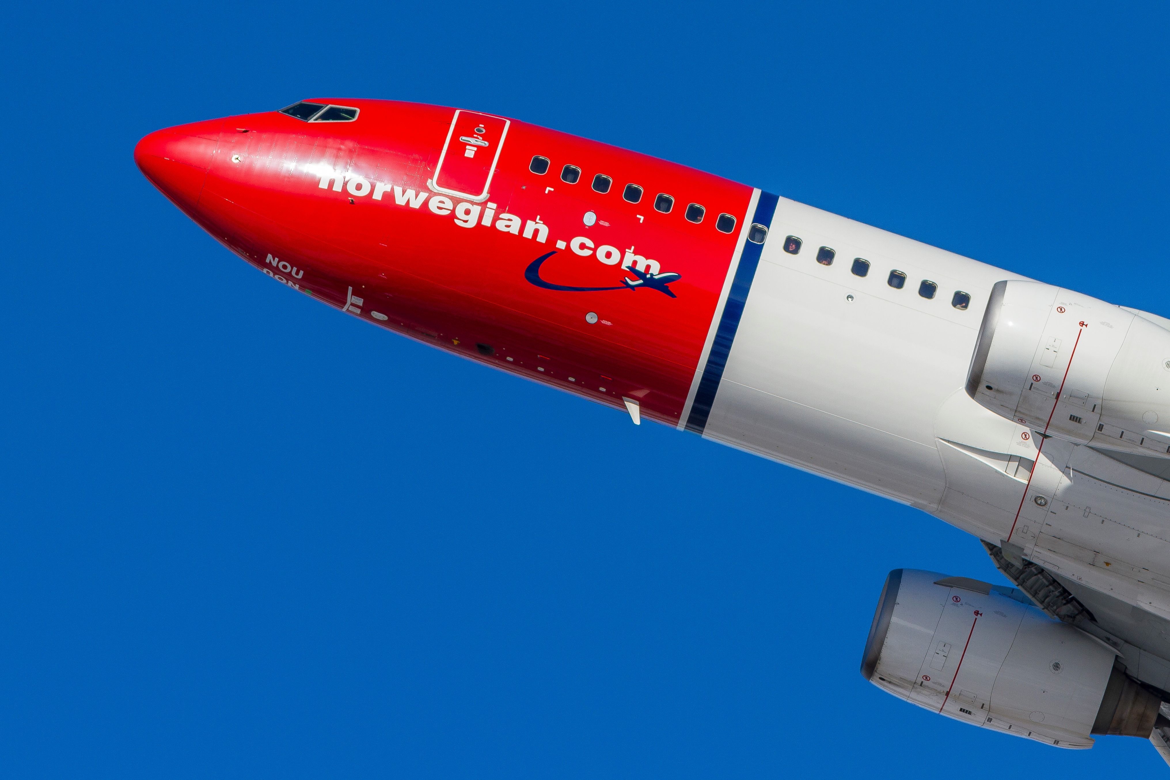 A Norwegian 737 taking off