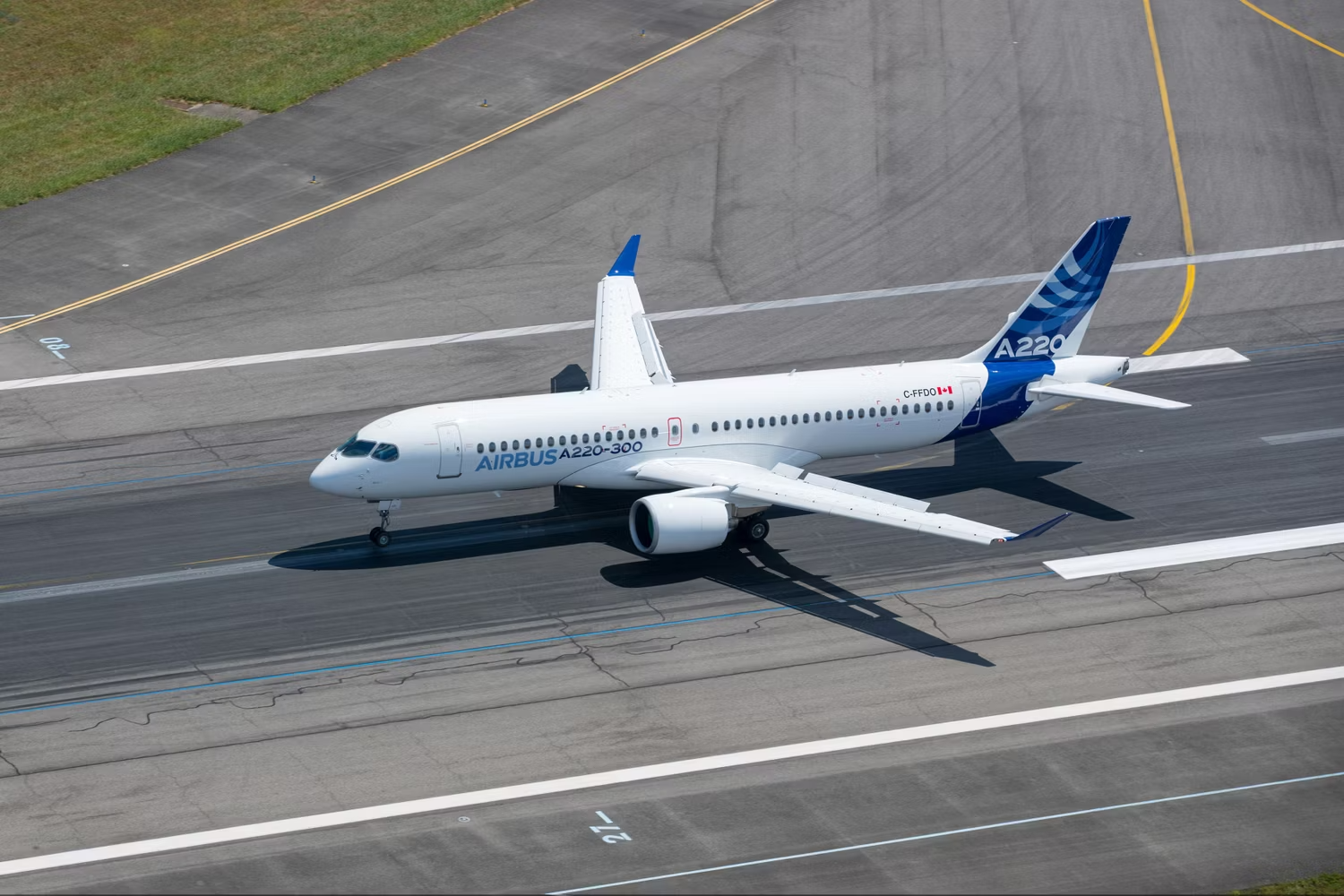 The A220 delivery with new Airbus livery
