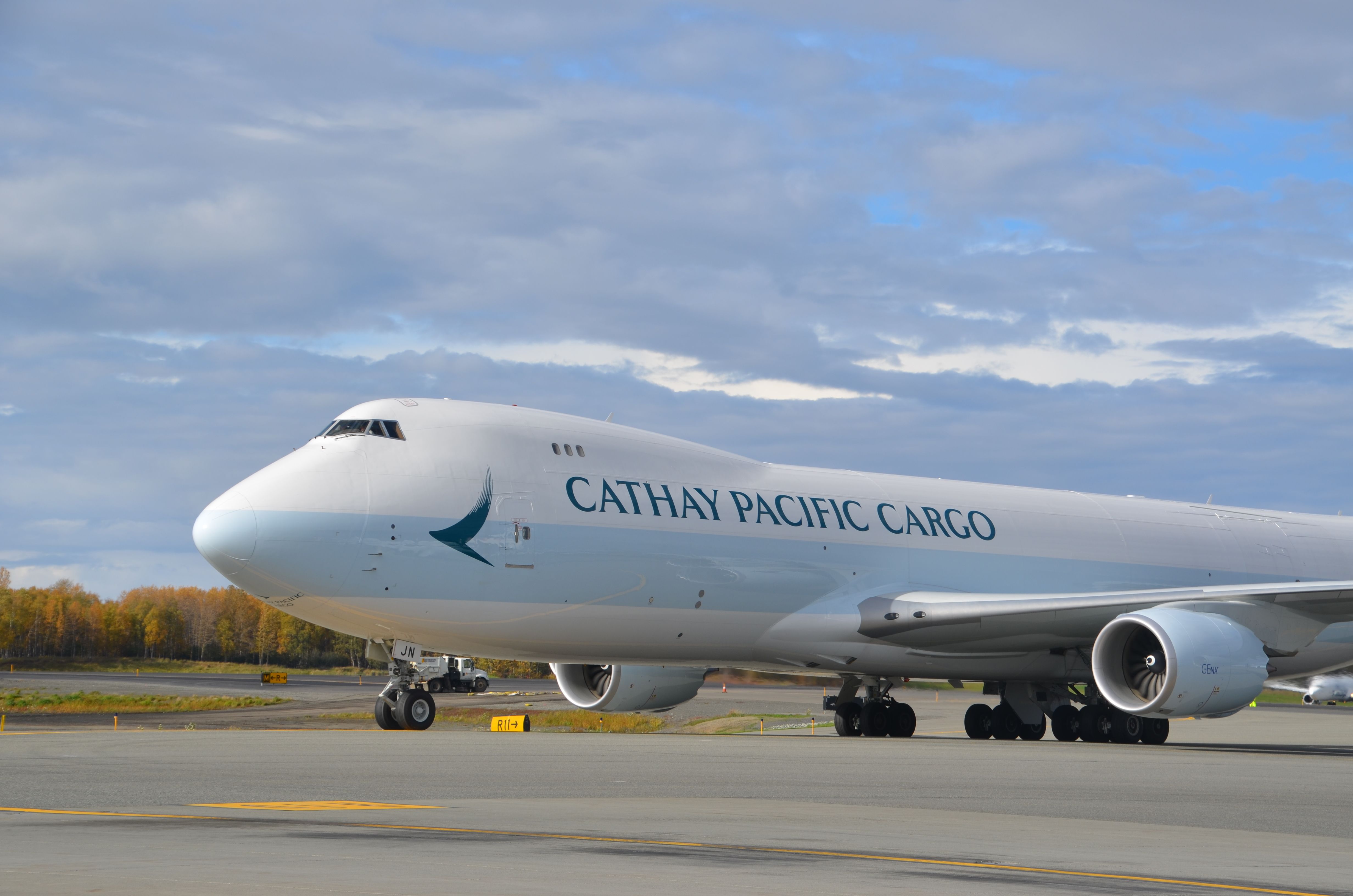 Cathay Pacific Boeing 747 Freighter Parked On Apron