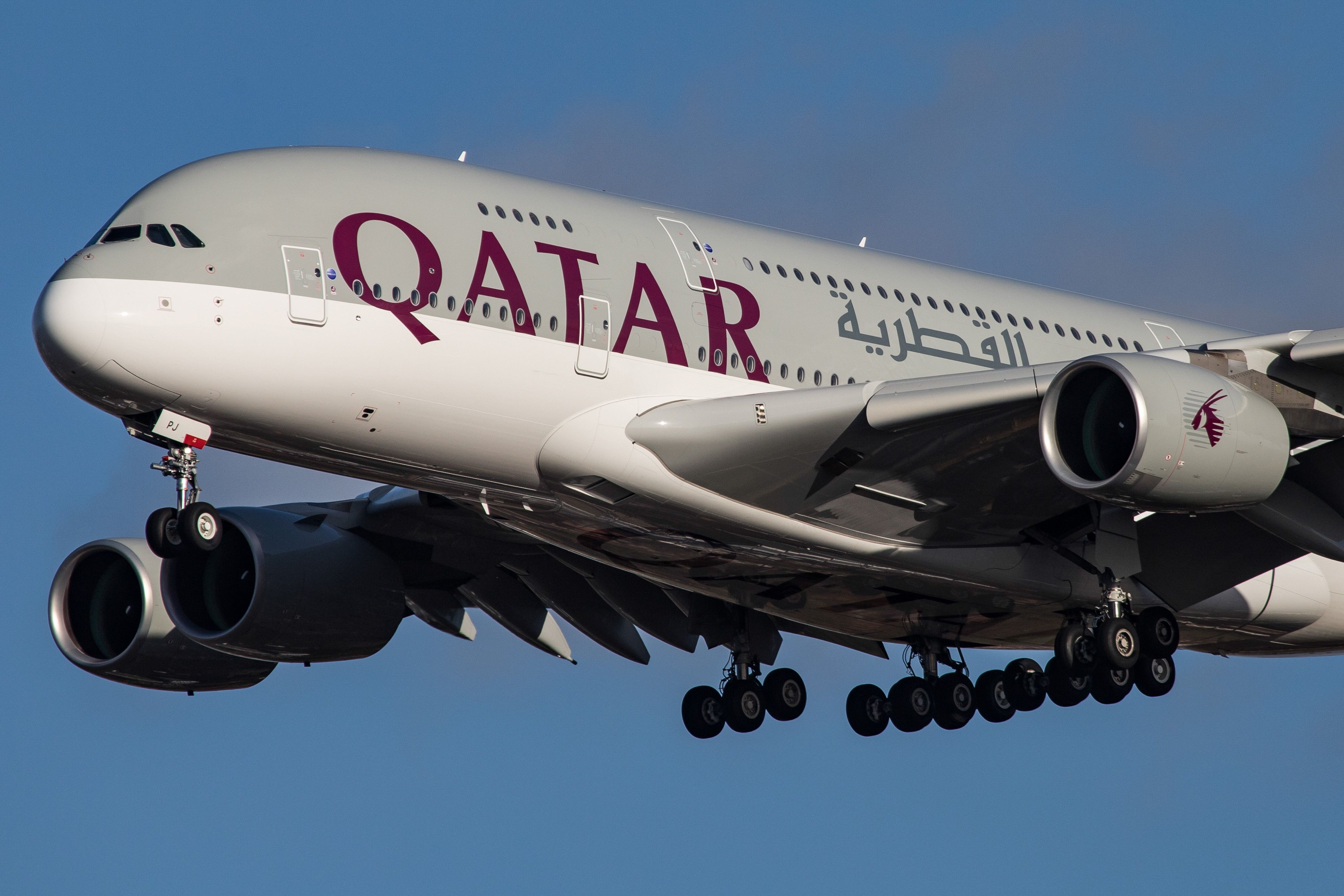 Qatar Airways A380 landing