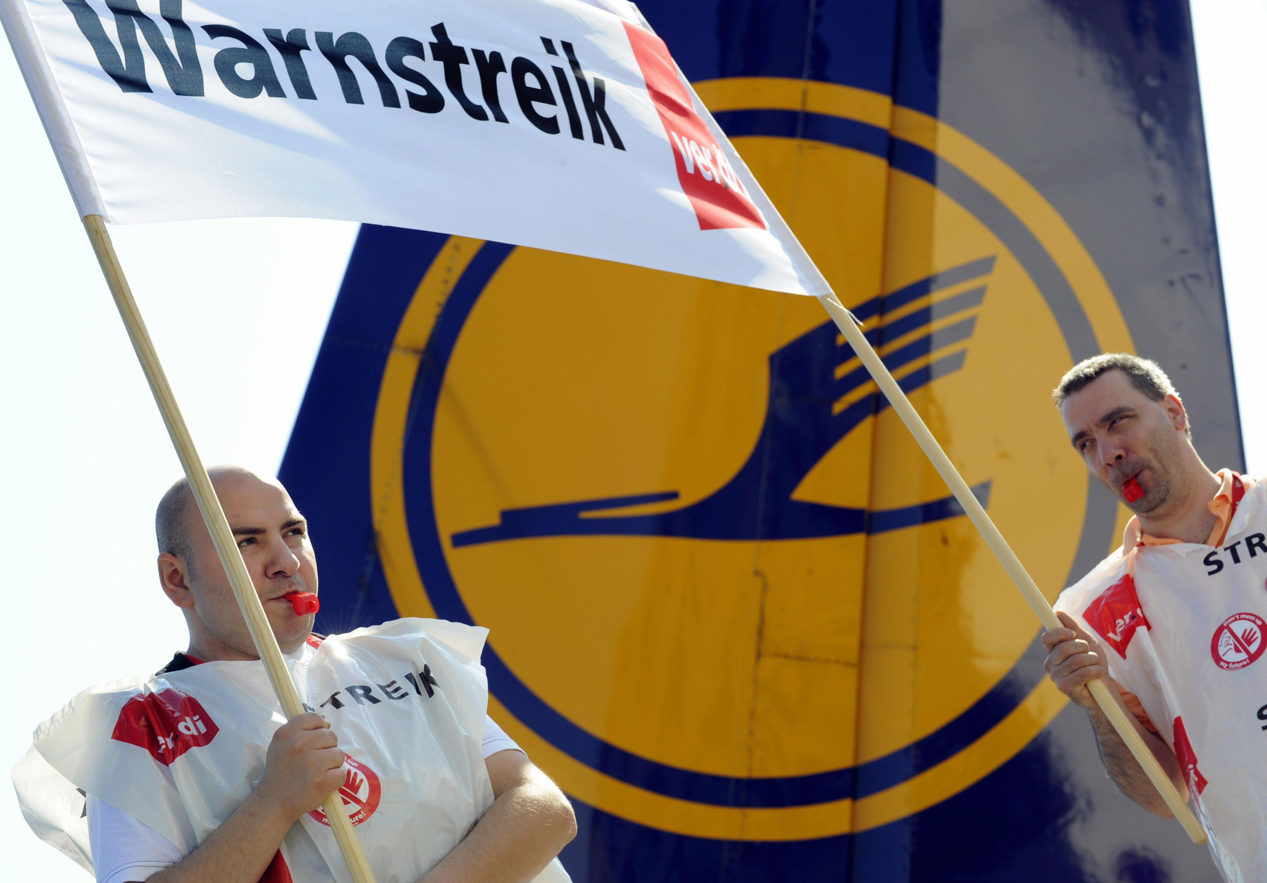 Lufthansa Verdi employees on strike Getty Images