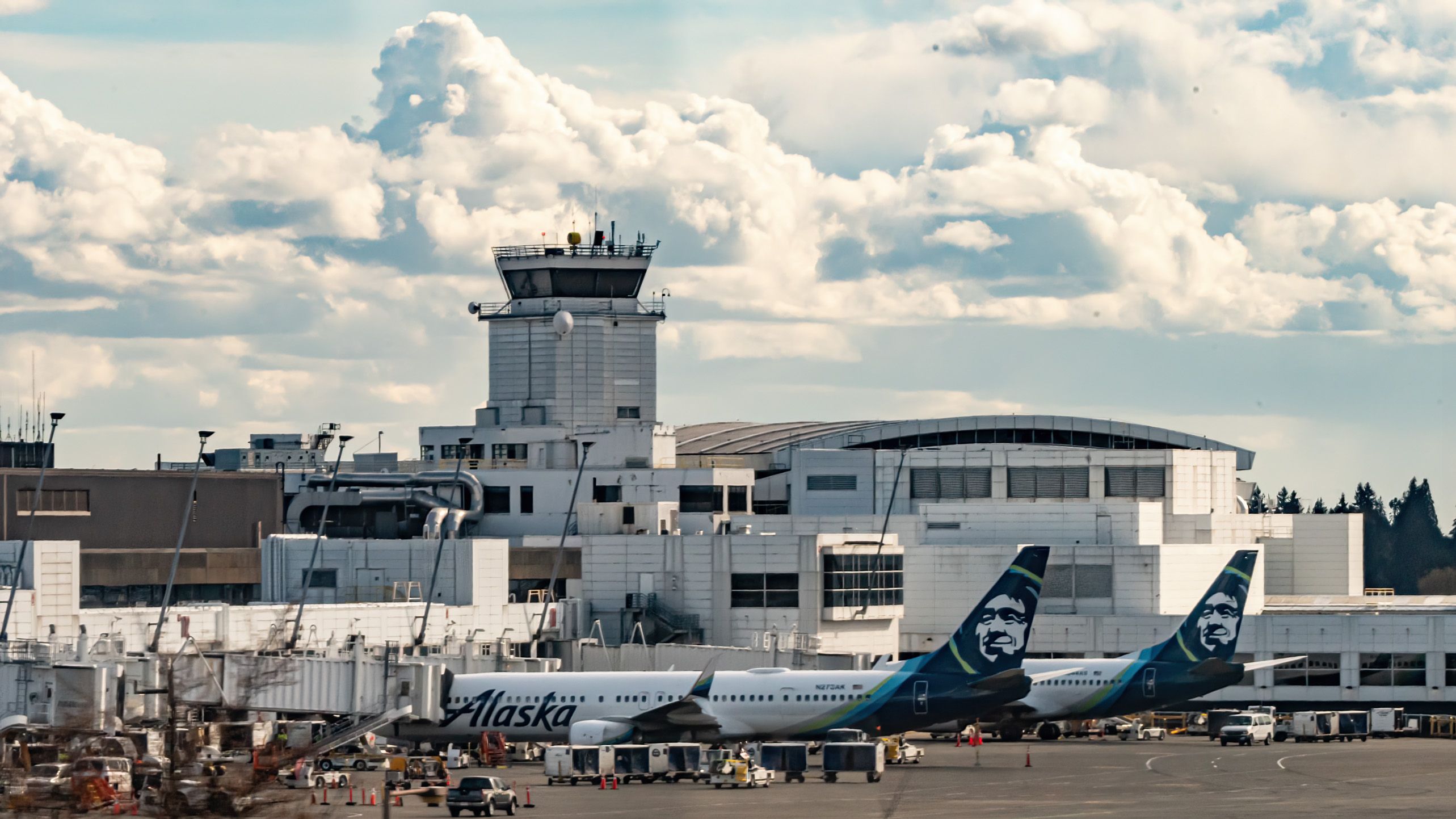 View of the SeaTac Ramp Tower From the Sound Transit Light Rail.