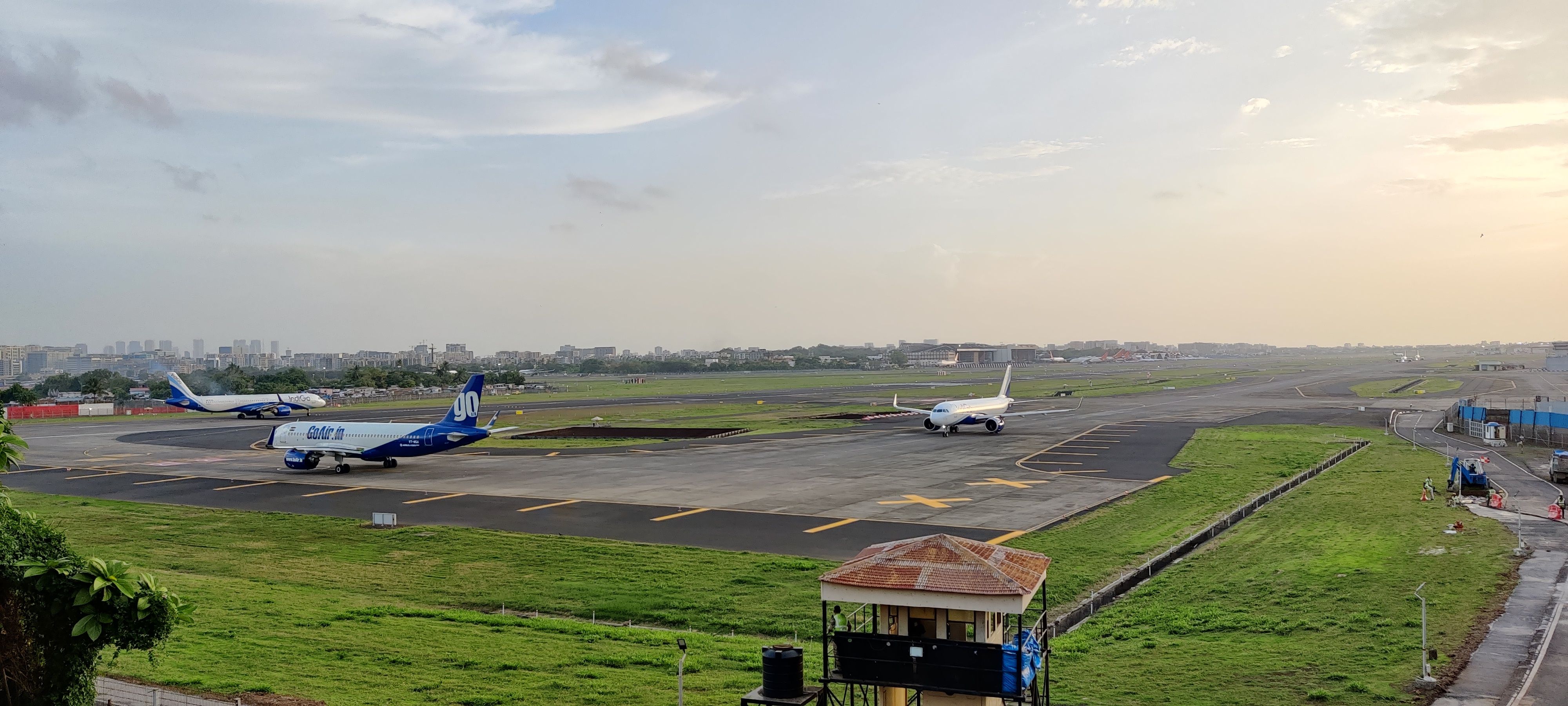 Planes queuing up for departure at BOM 