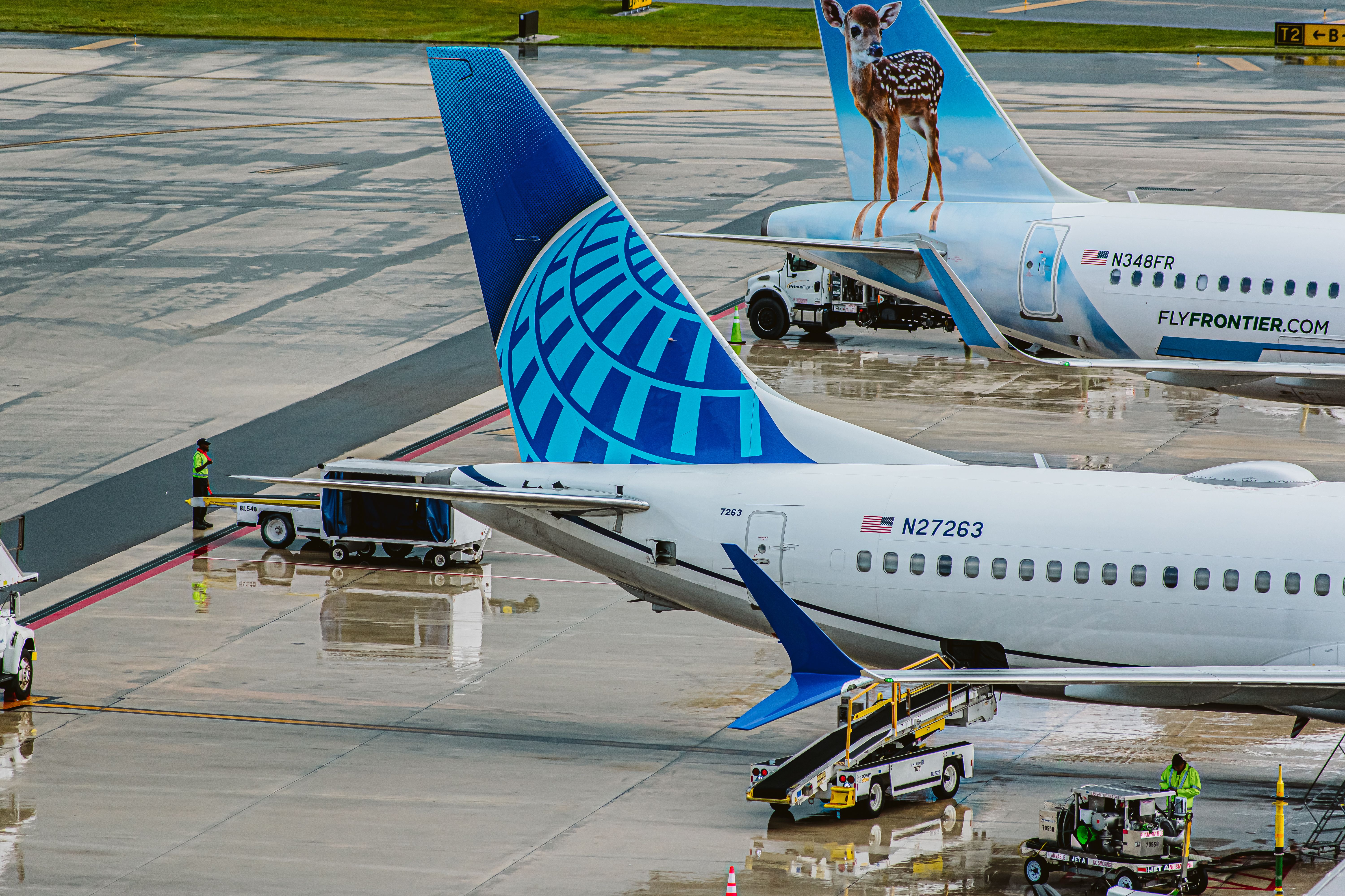 United Boeing 737 MAX8 parked at gate at FLL