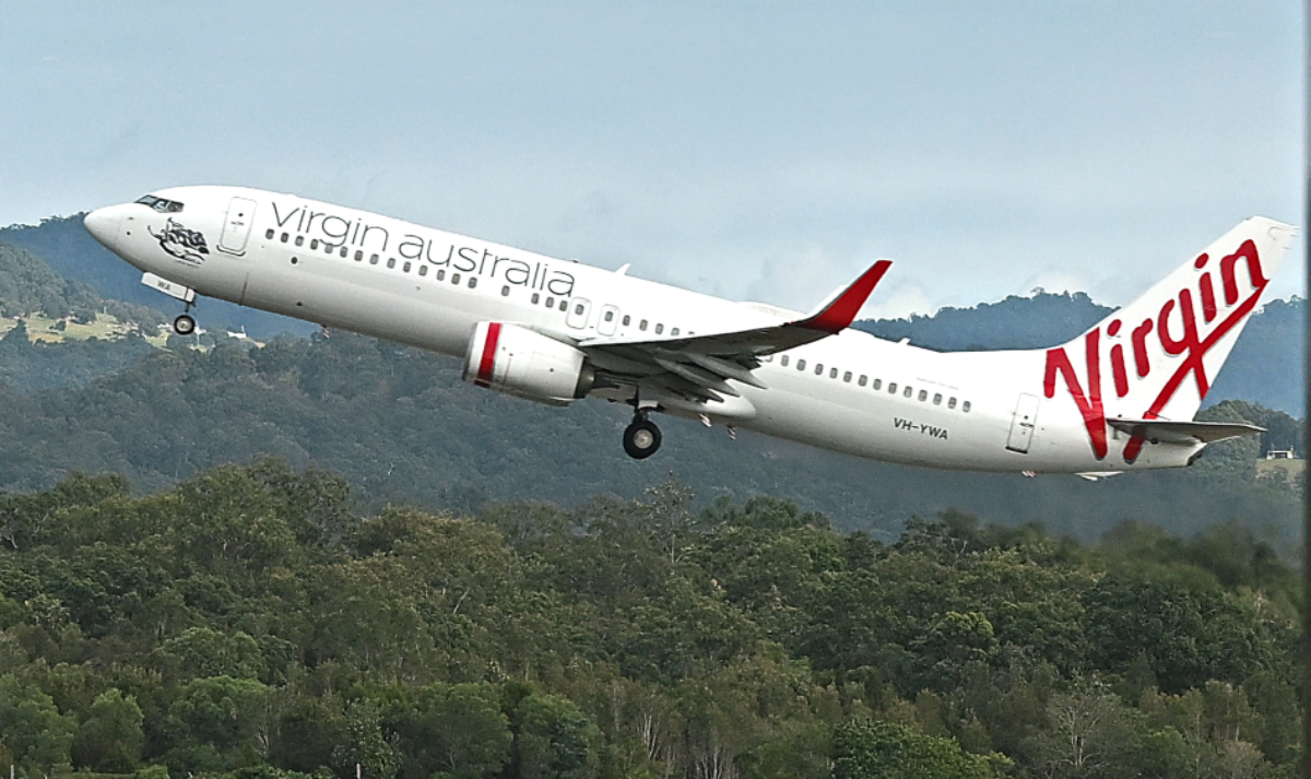 Virgin Australia 737-800 Jet Departs Gold Coast Airport (1)