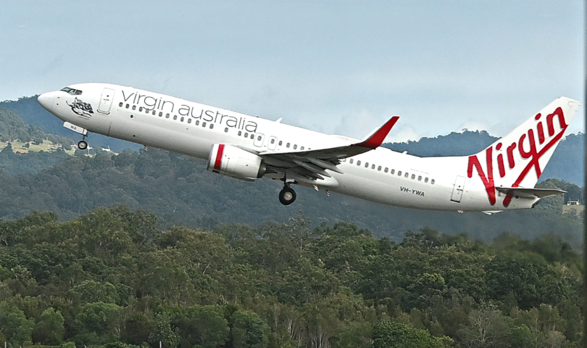 Virgin Australia 737-800 Jet Taking Off From Gold Coast Airport (1)