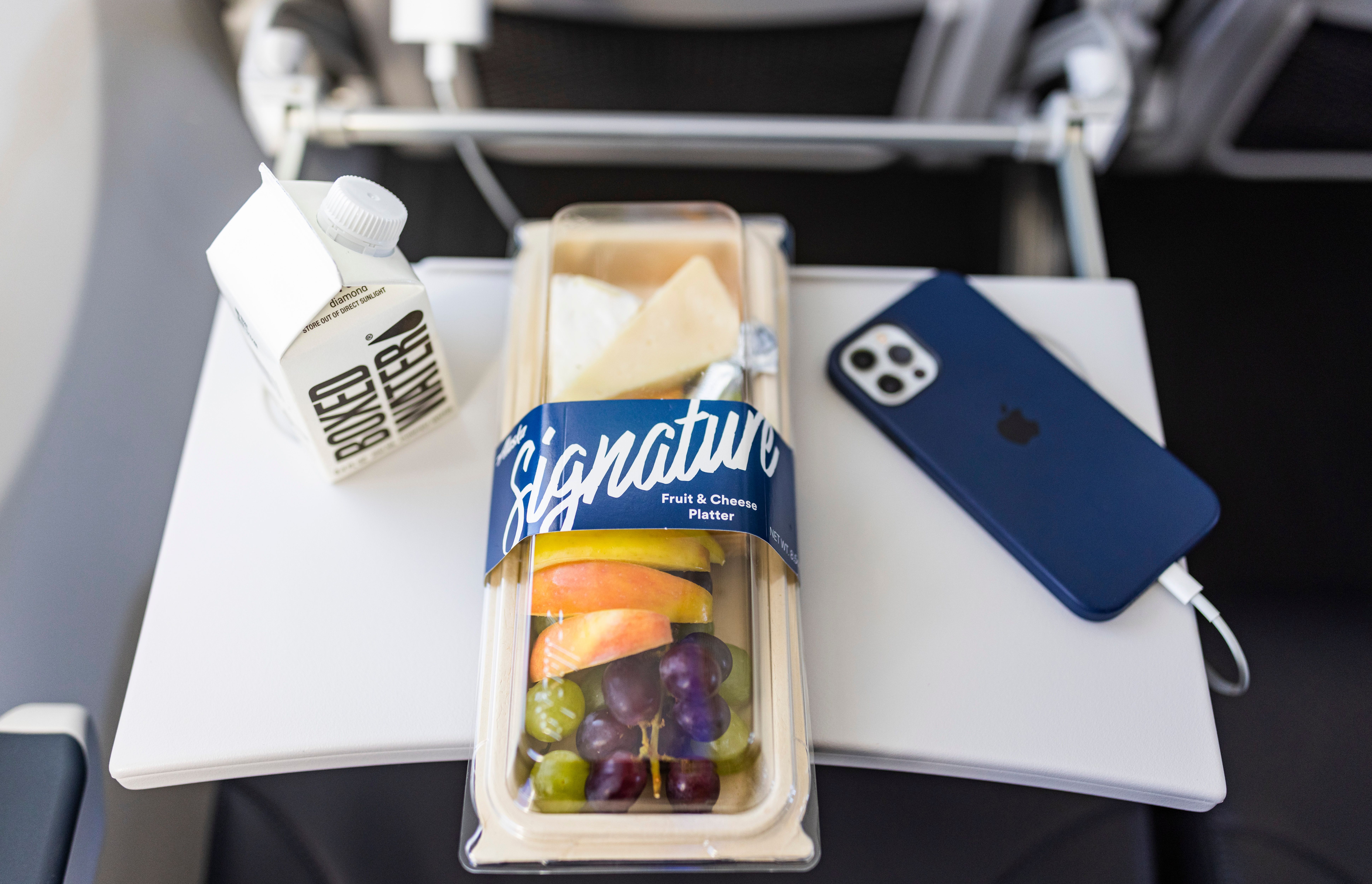 Alaska Airlines inflight cheese platter