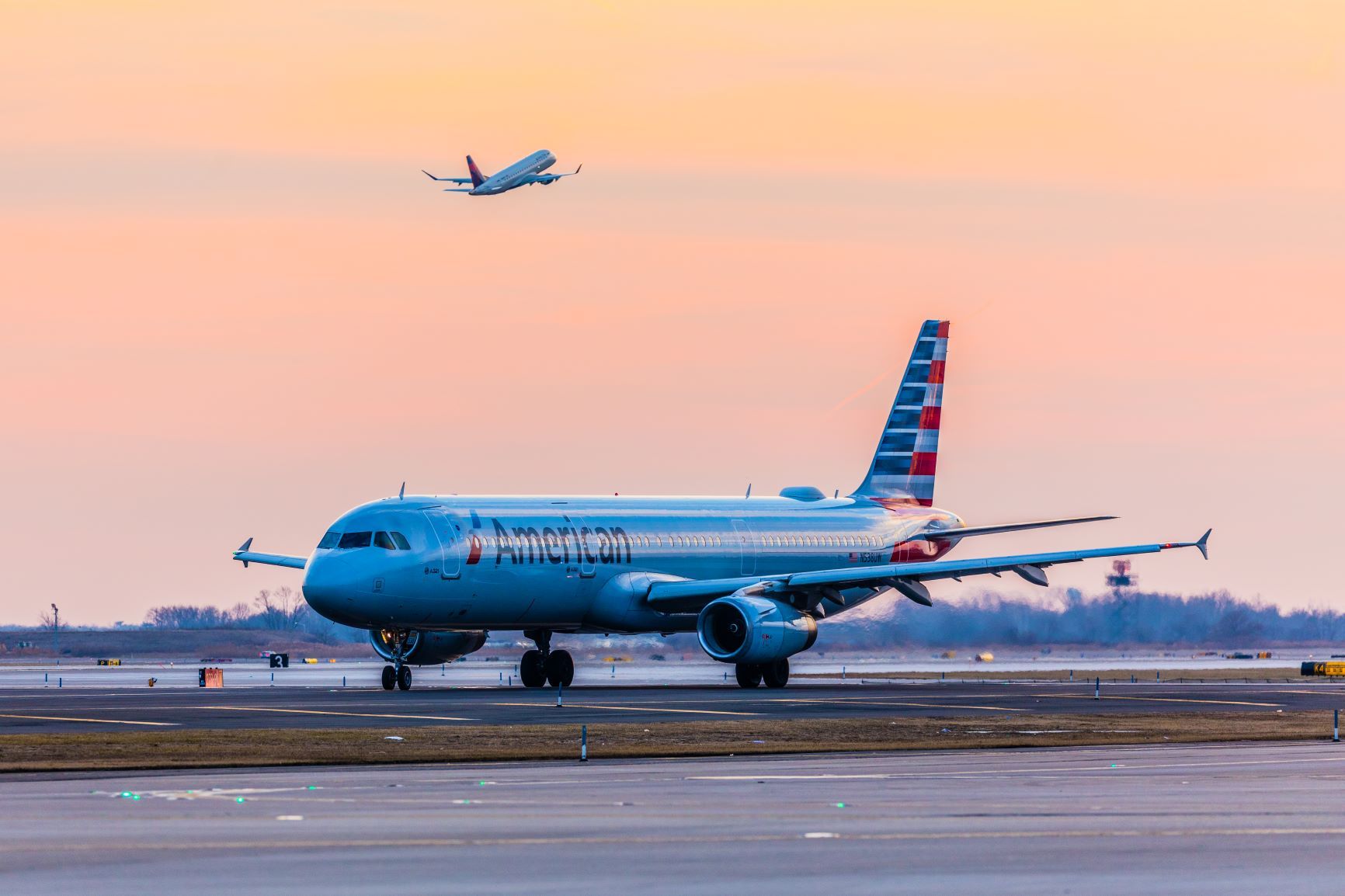 American Airlines Jet On Runway At Philadelphia Airport