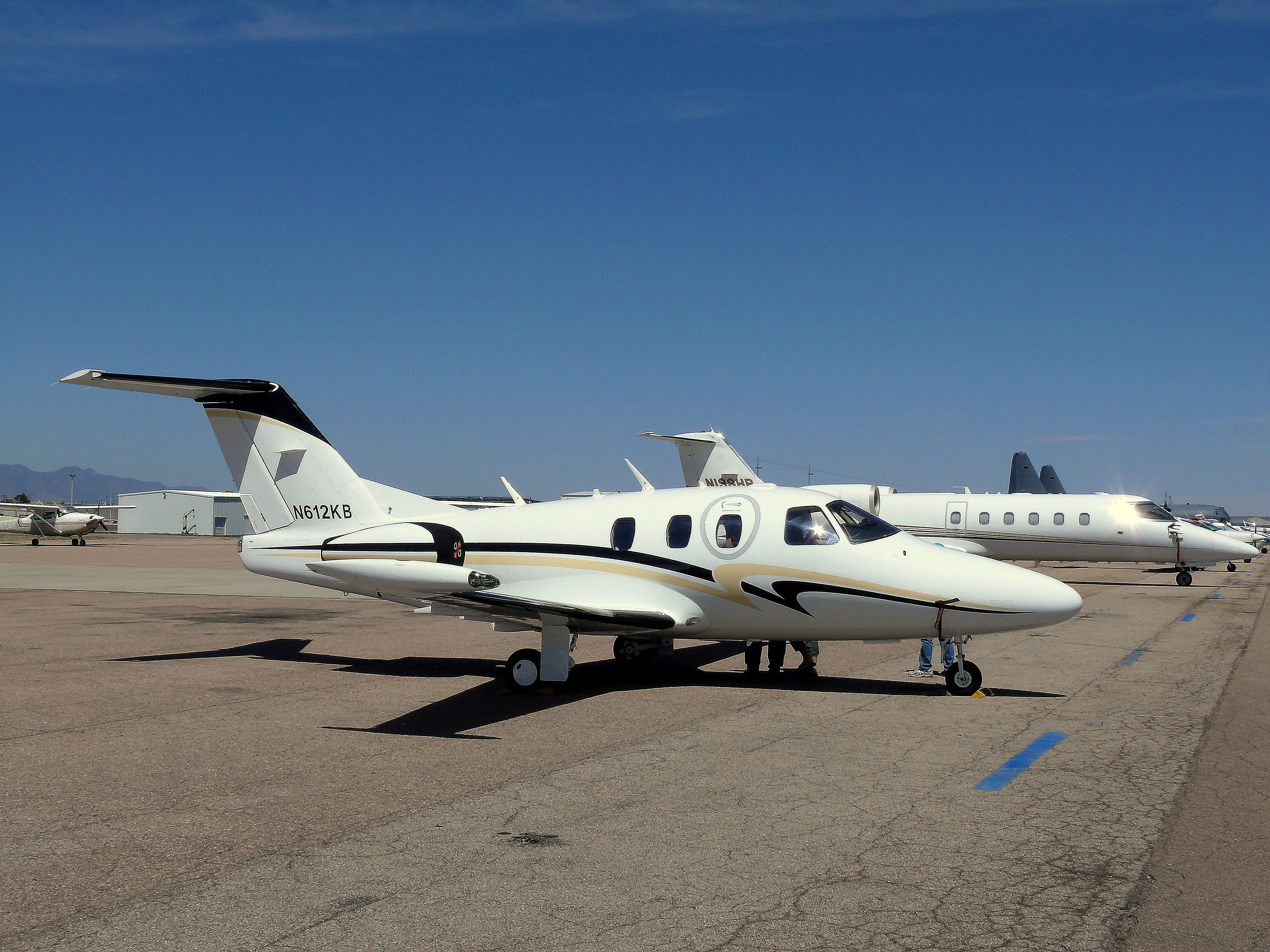 An Eclipse aircraft parked on an airport apron.