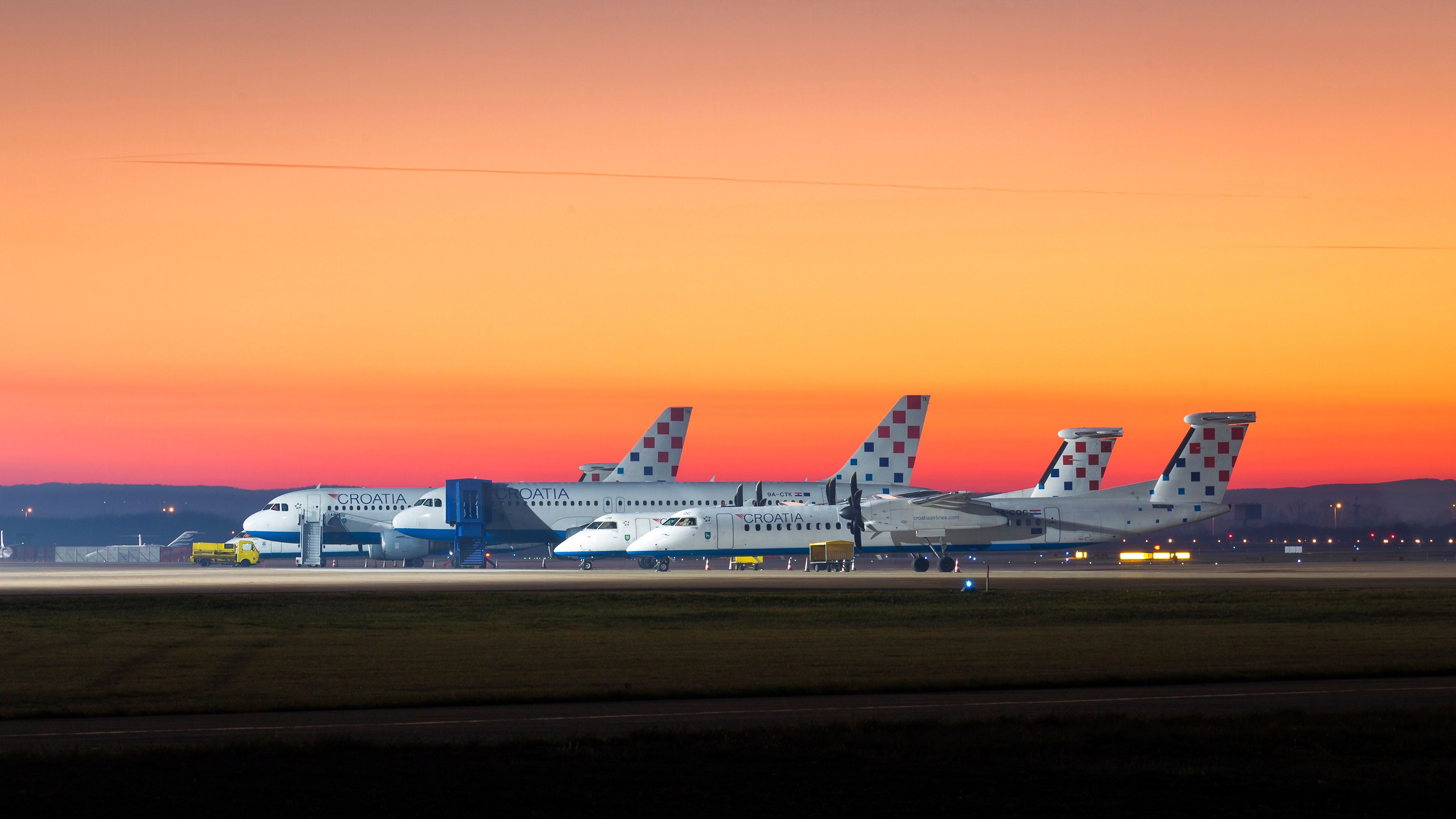 Croatia Airlines mixed Fleet Zagreb Airport