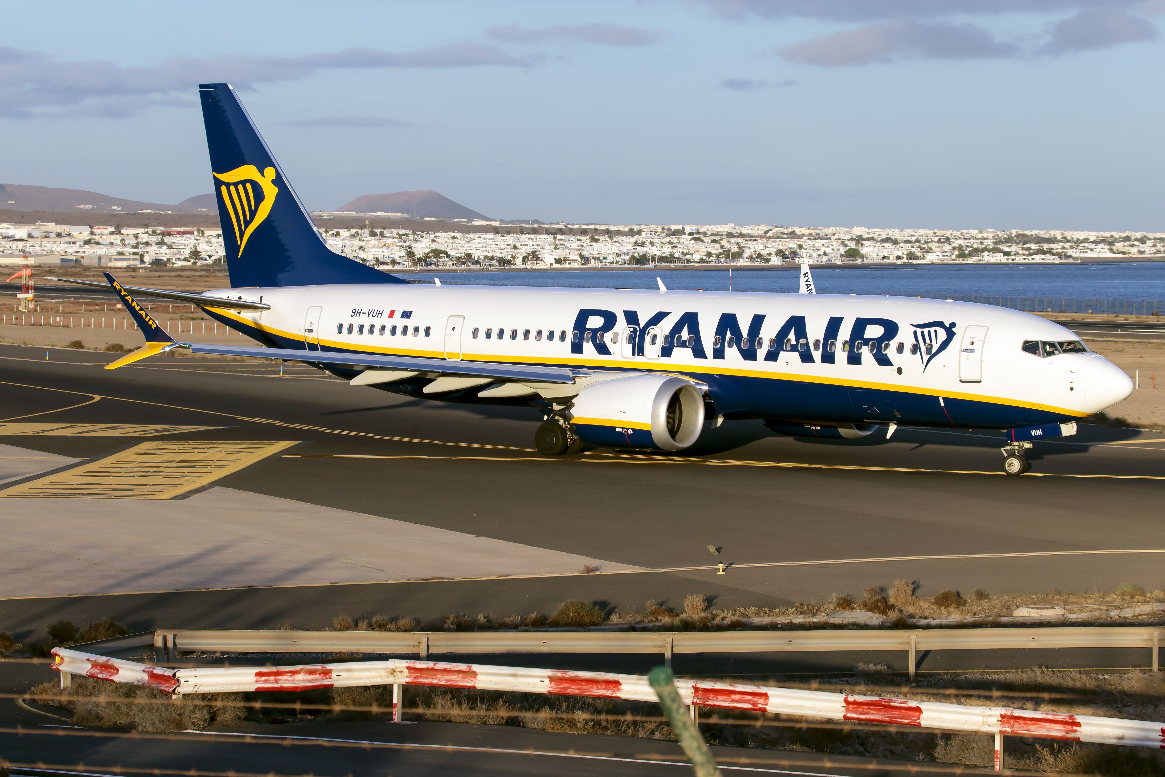 Ryanair Boeing 737 MAX on Lanzarote runway
