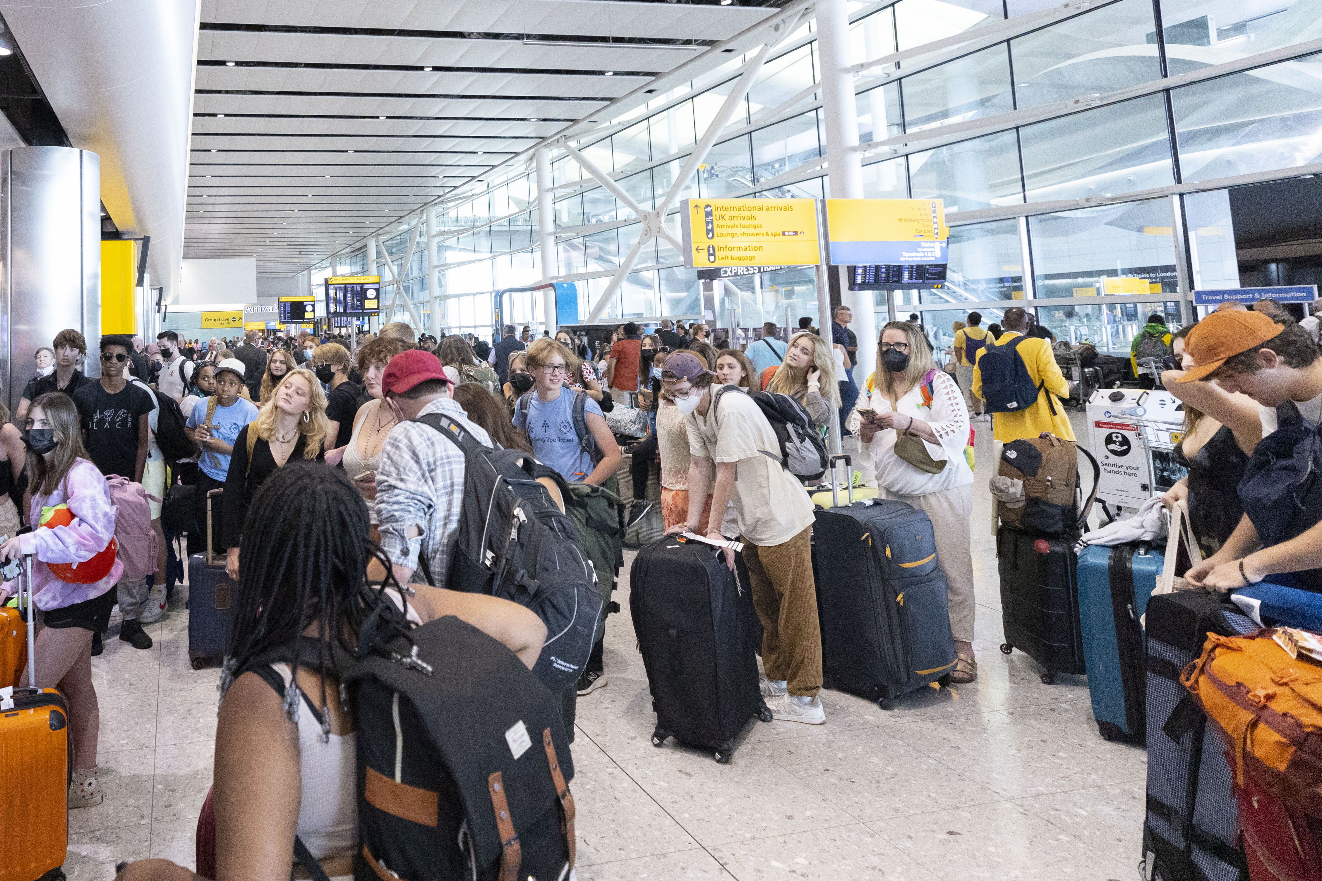 London Heathrow Airport Terminal Crowds July 2022