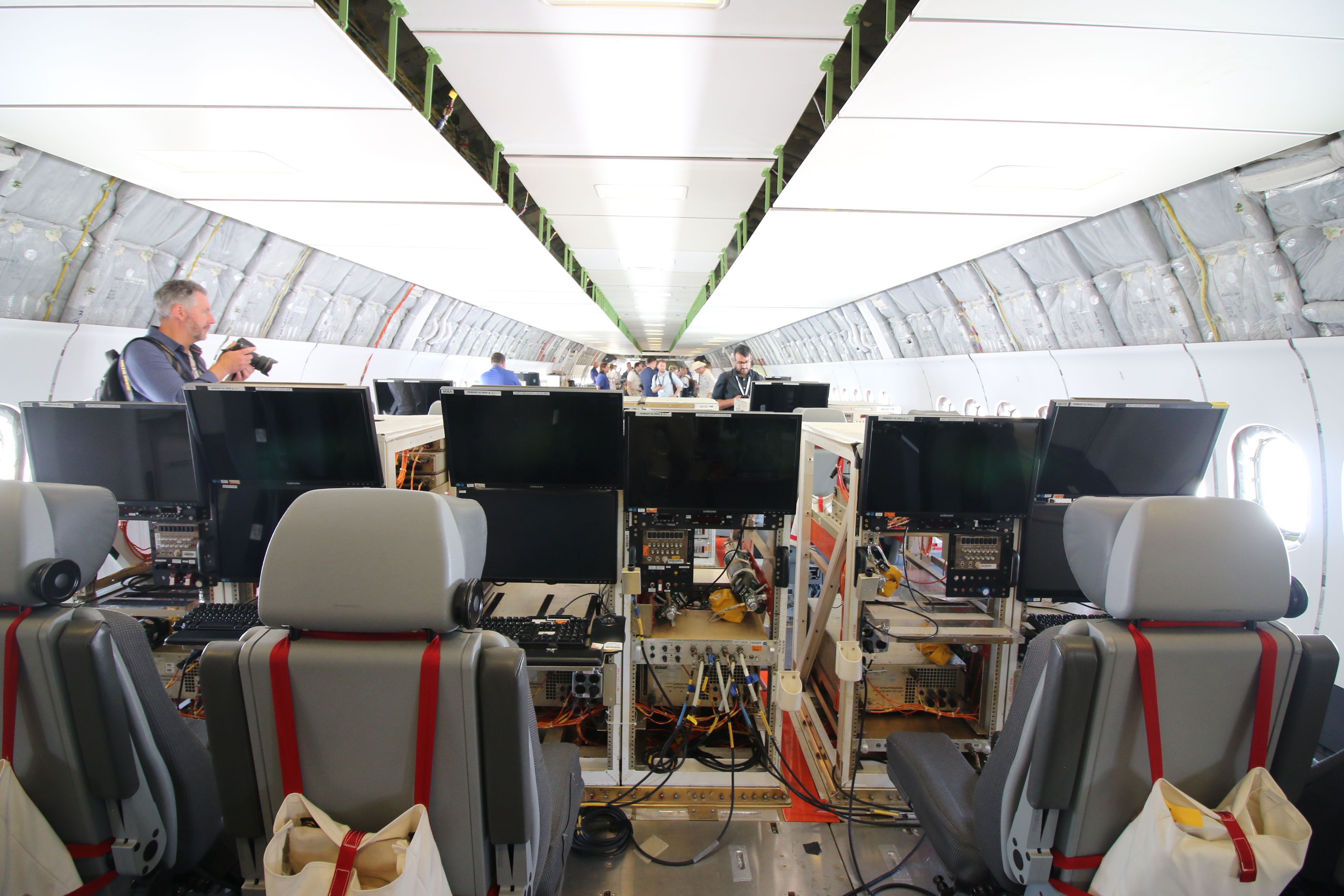 Inside the Boeing 777X at Farnborough. 
