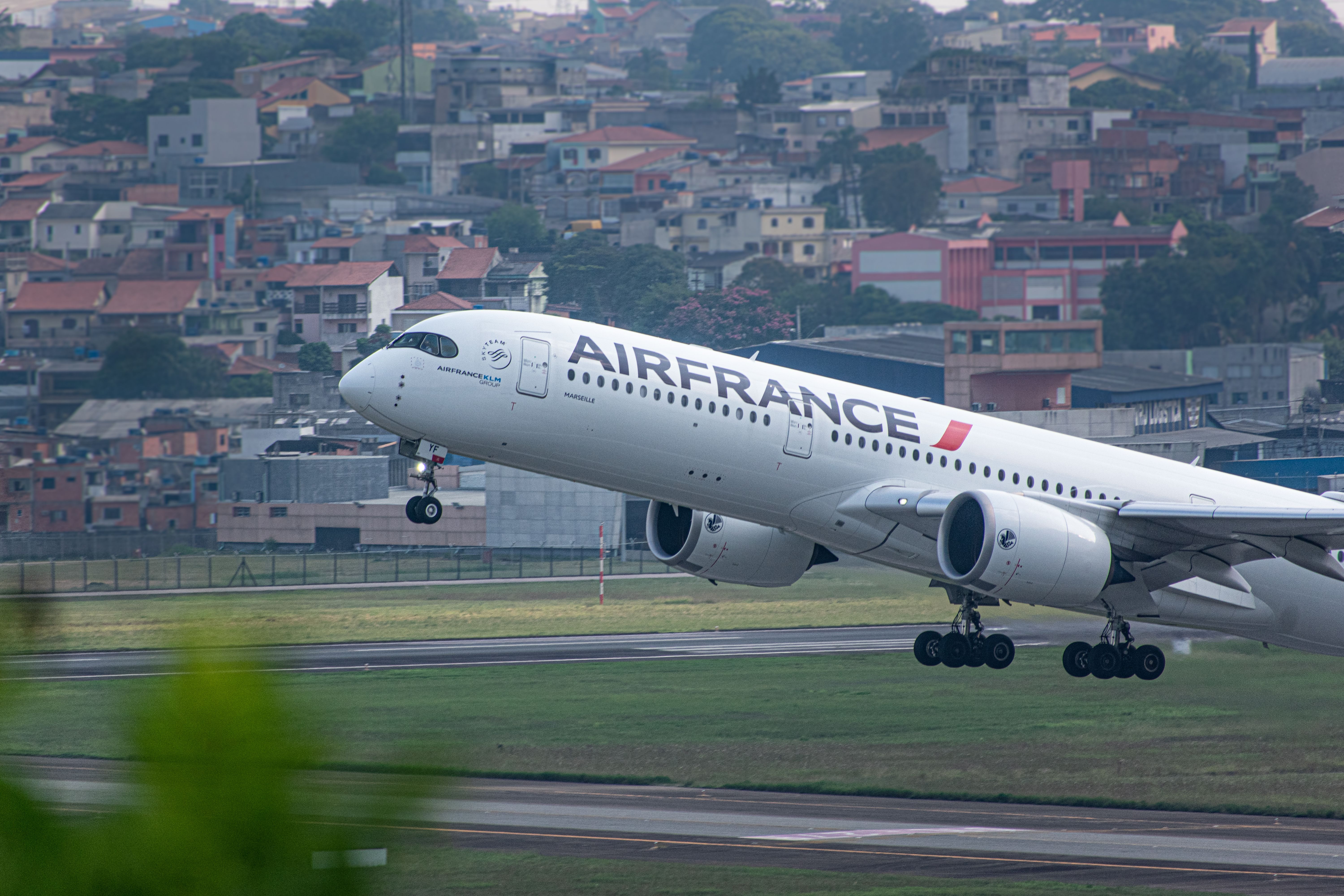 Air France Airbus A350 taking off at GRU