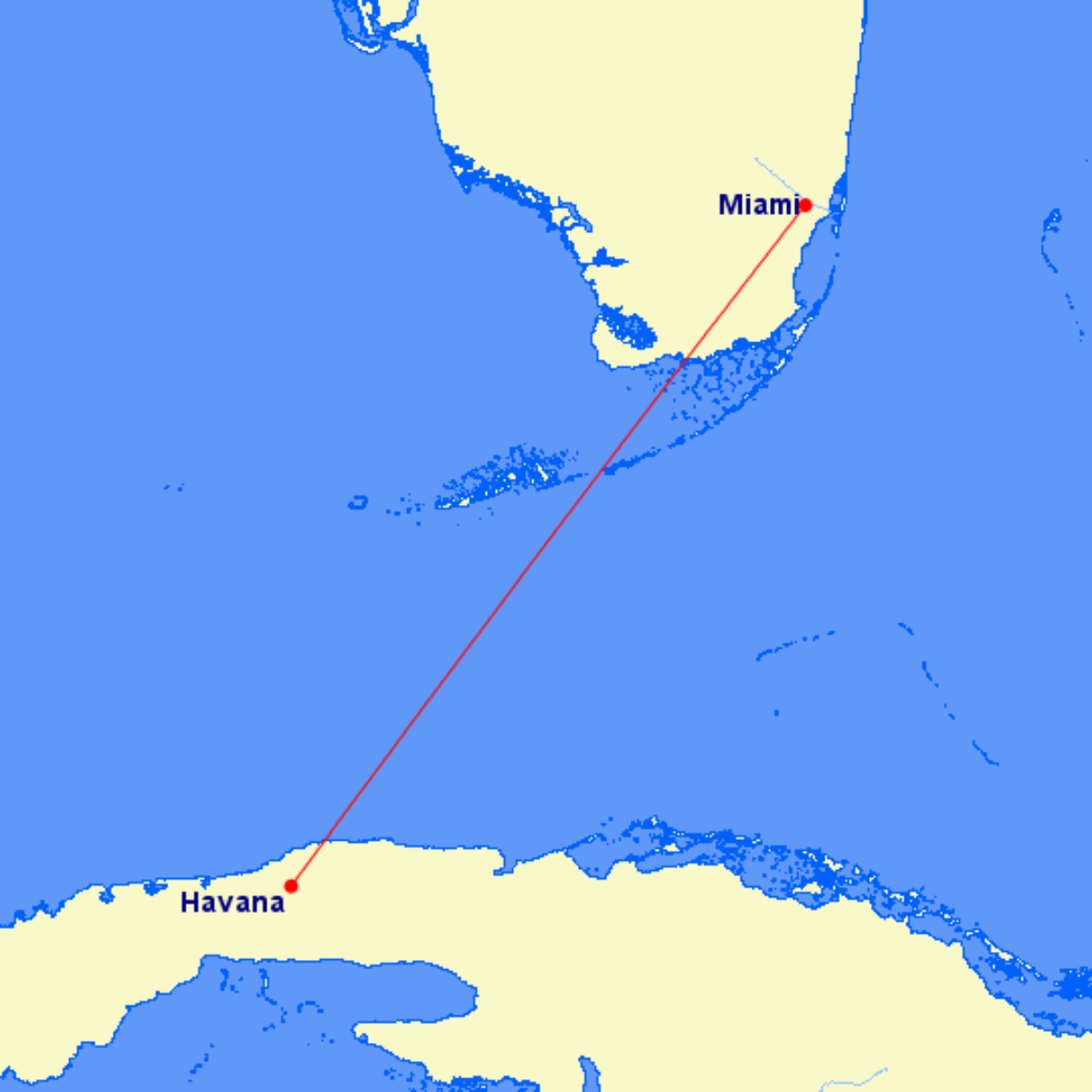 Miami - havana Route