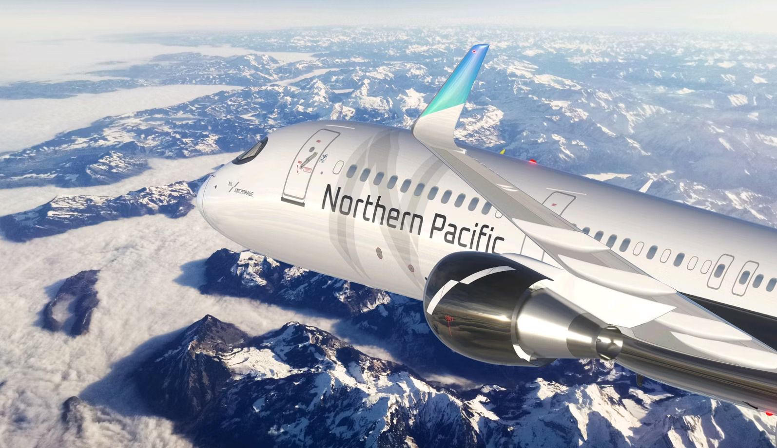 A Northern Pacific Airways promotional photo of its Boeing 757 aircraft