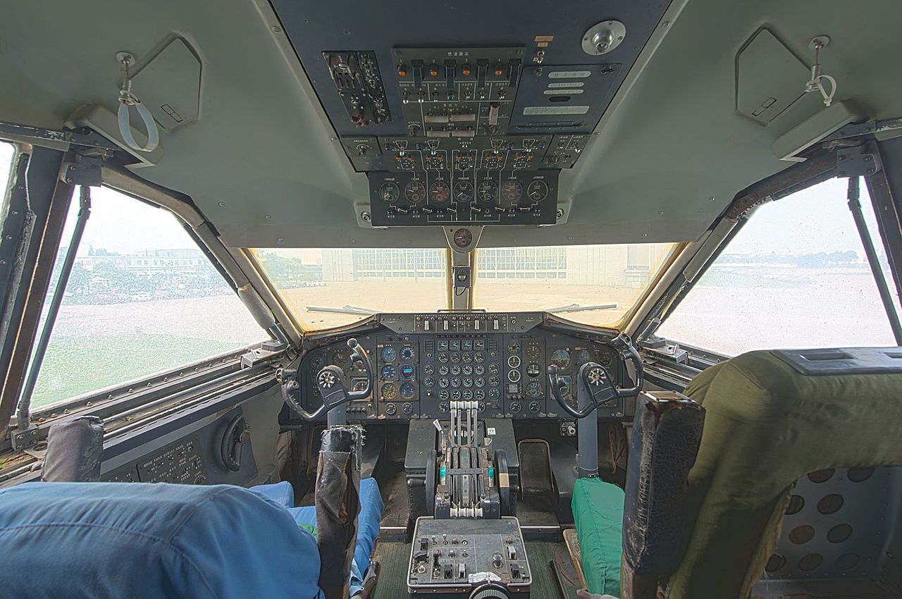 The cockpit of a Shanghai Y-10.