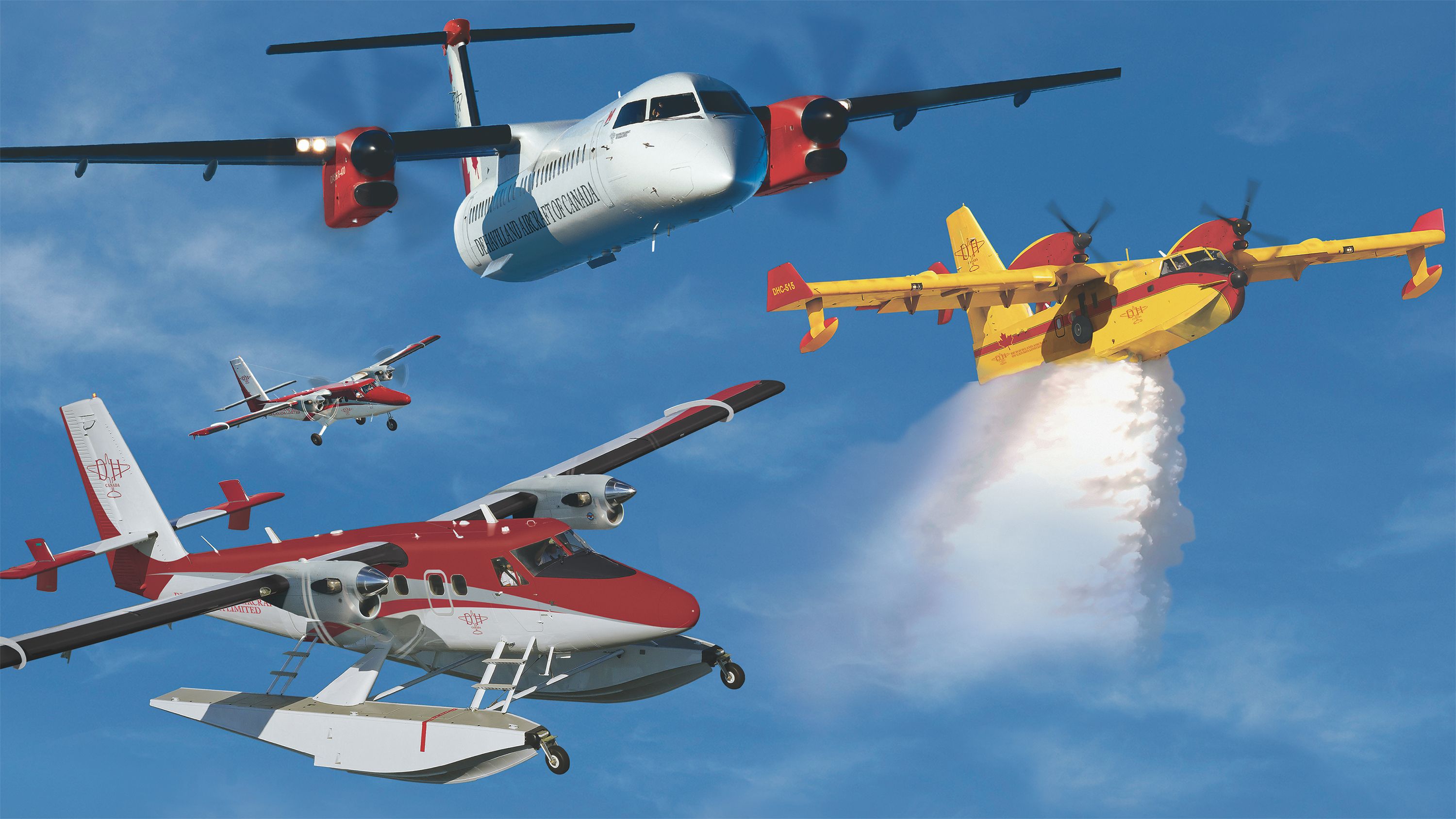 De Havilland Dash 8 DHC-6 Twin Otter family all together