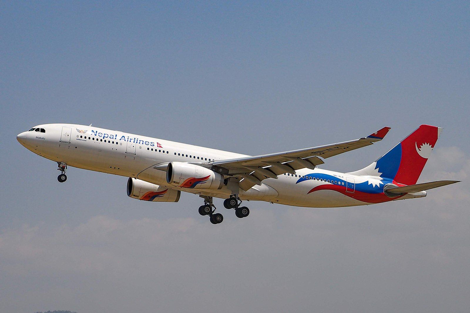 Nepal Airlines A330 on approach