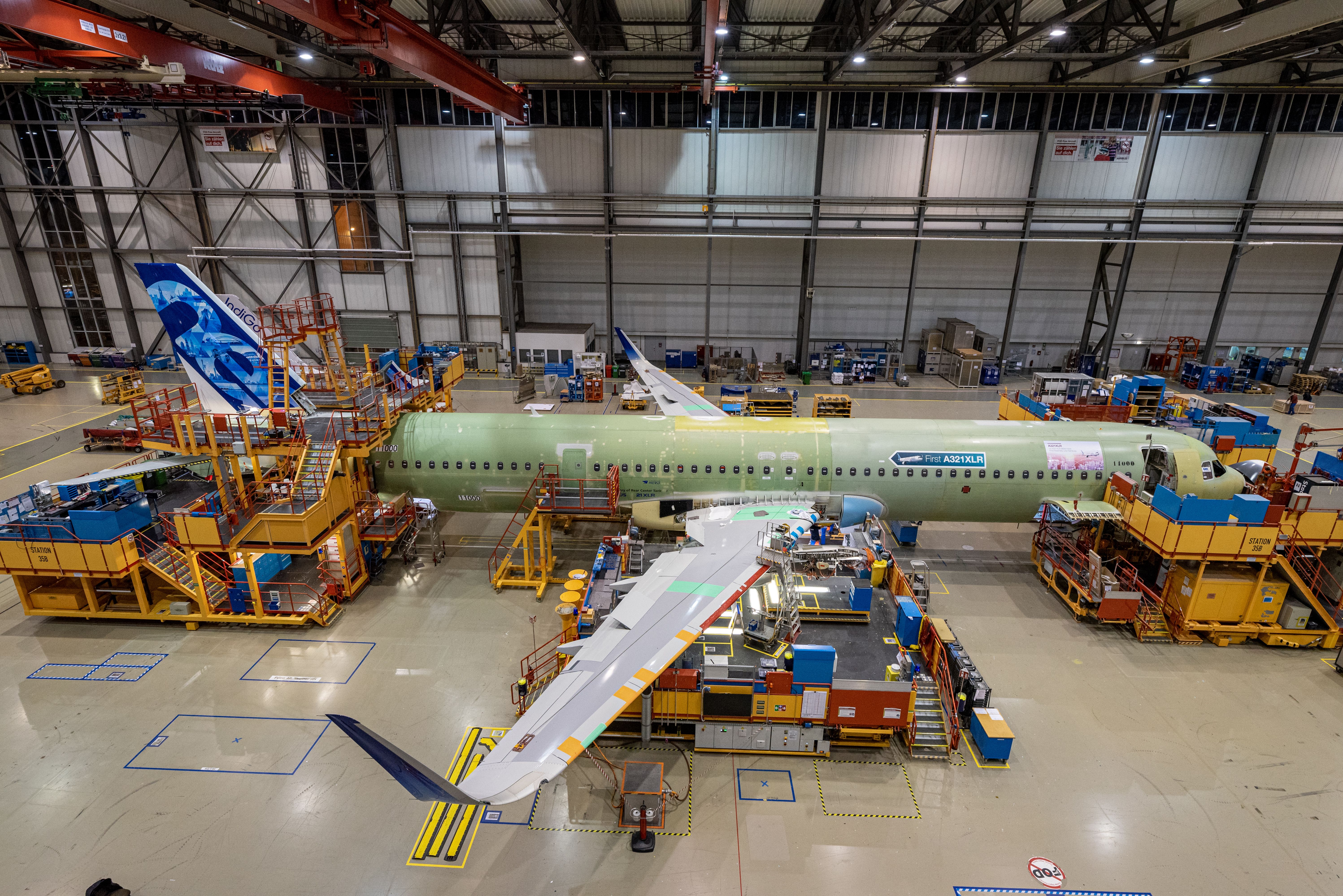 A321XLR in assembly line