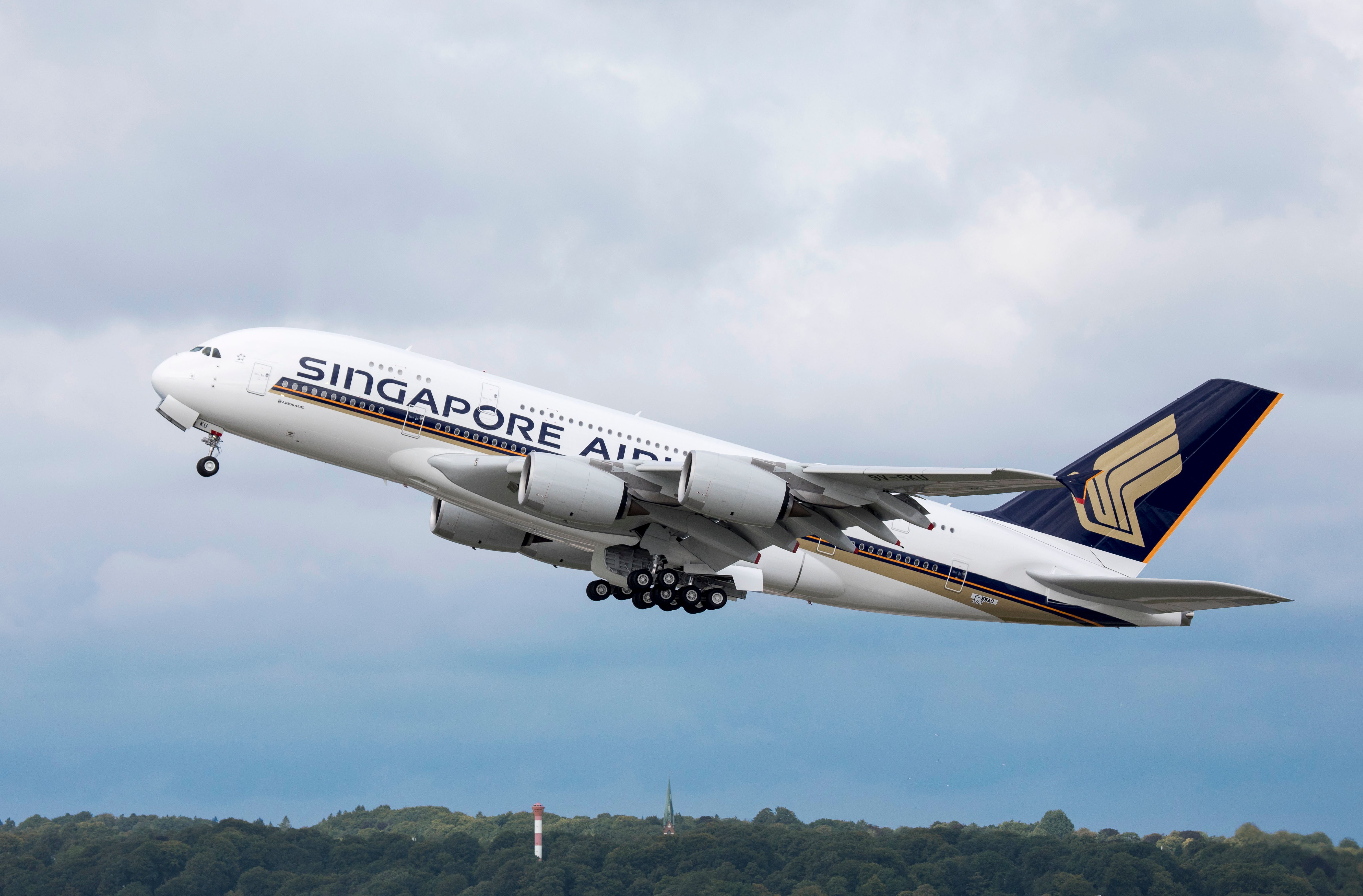 Singapore Airlines A380 taking off