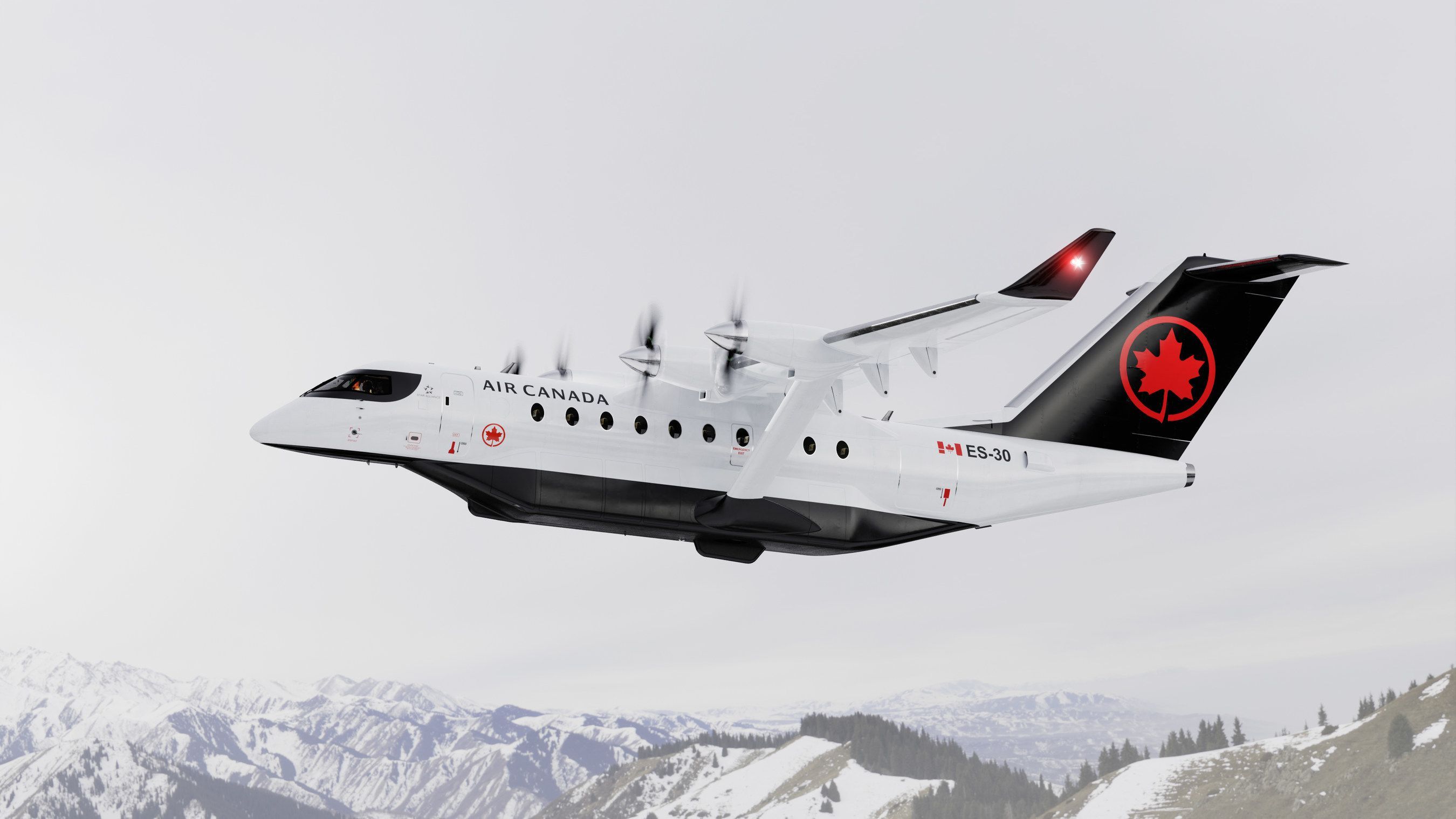 An electric aircraft with Air Canada livery.