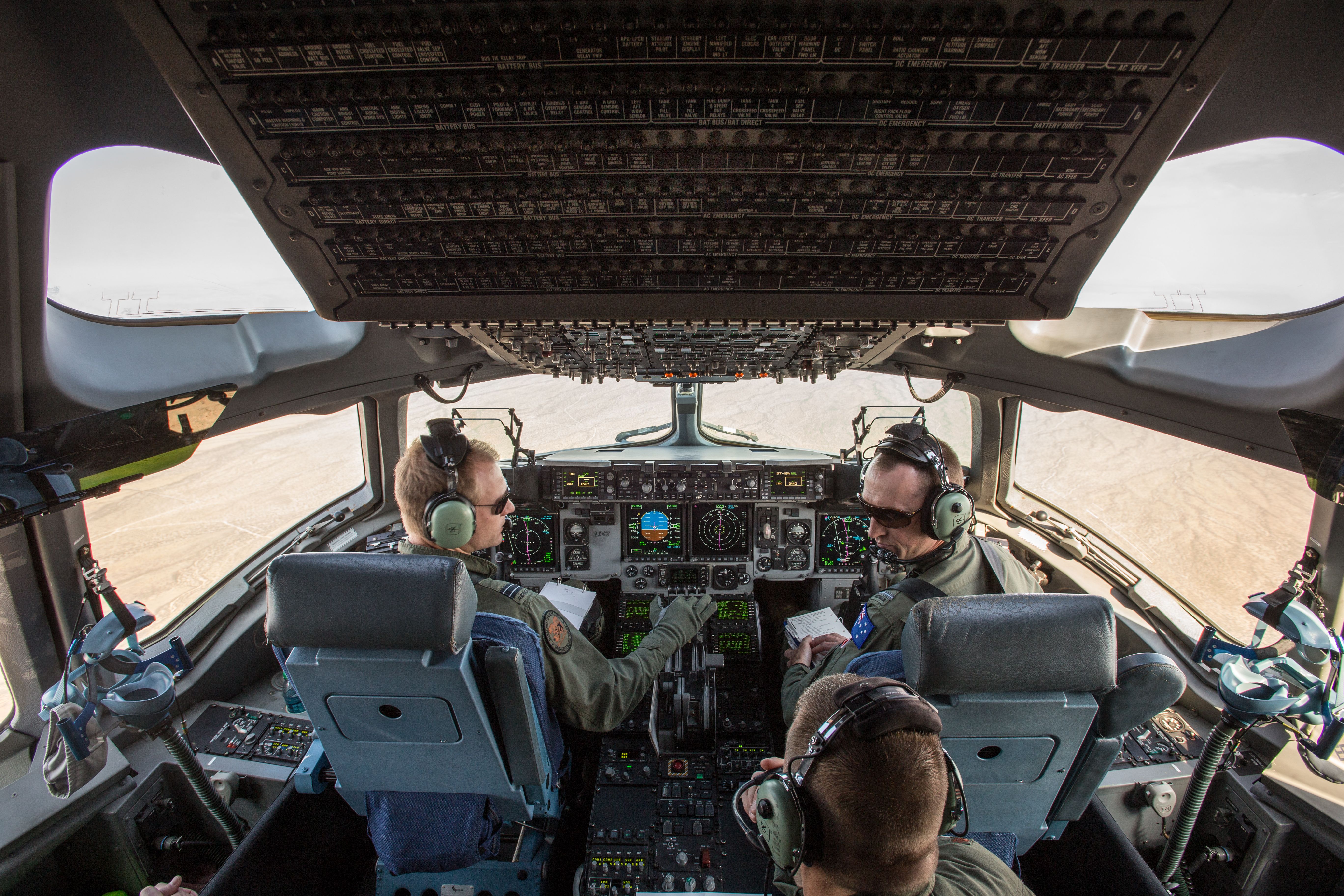 Cockpit of a RAAF C-17