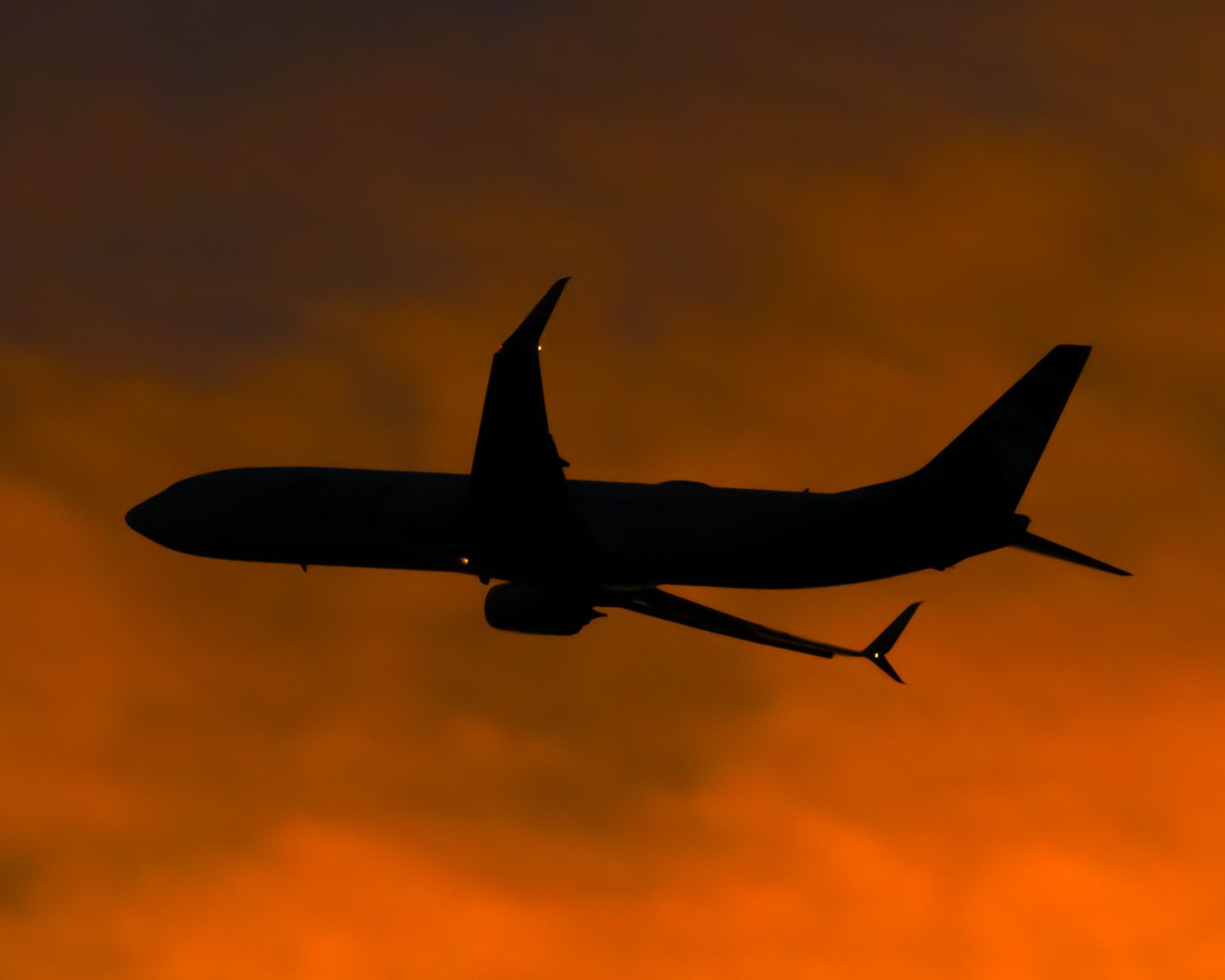 Generic Boeing 737 Rising at Sunset