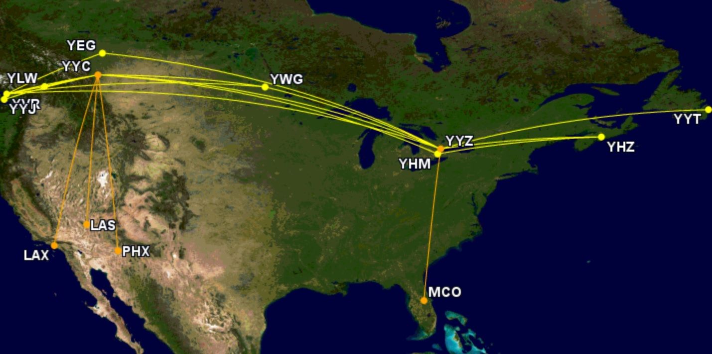 Lynx Air's route network