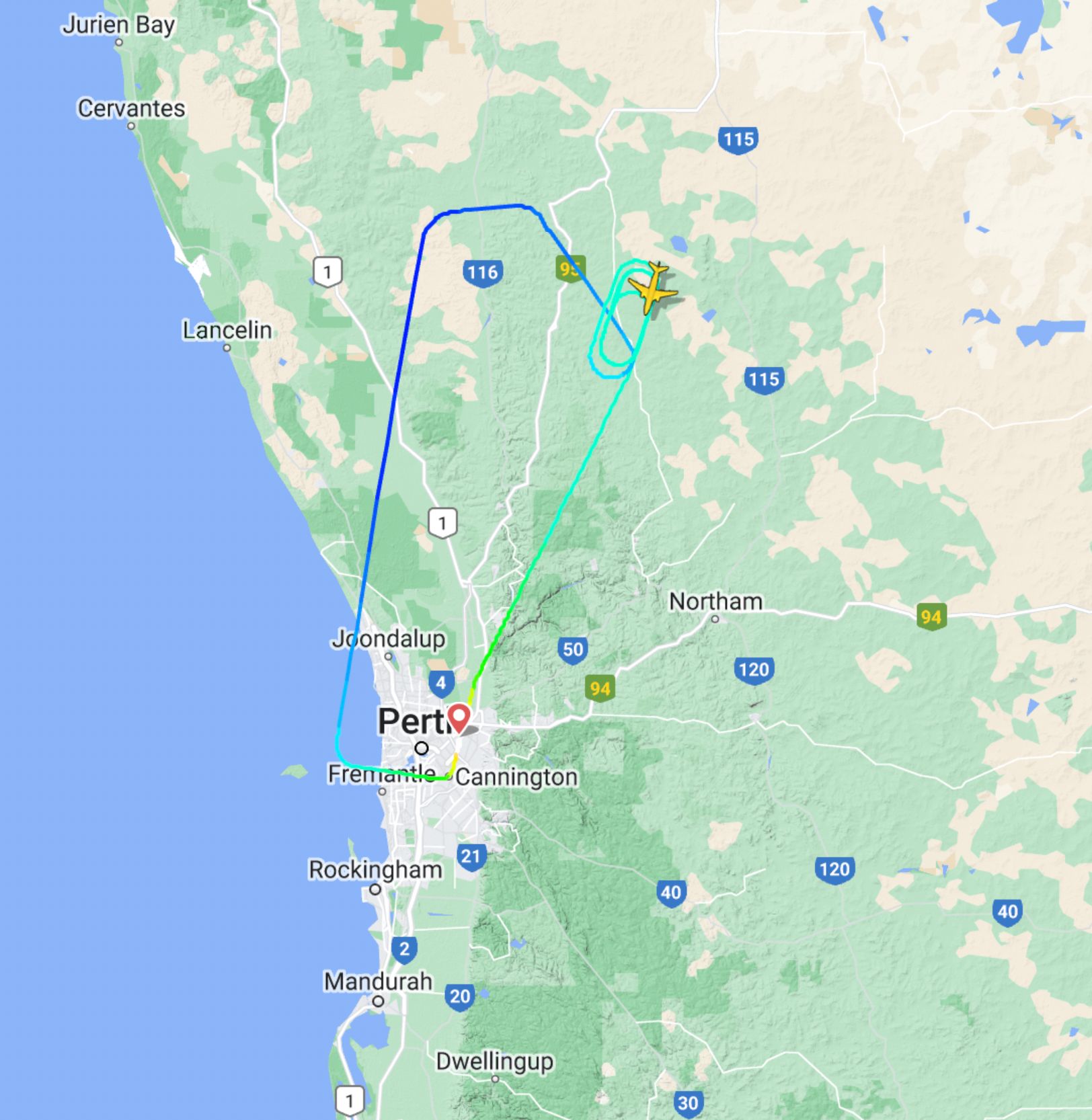 Qantas flight QF1206 struck a bird and returned to Perth Airport