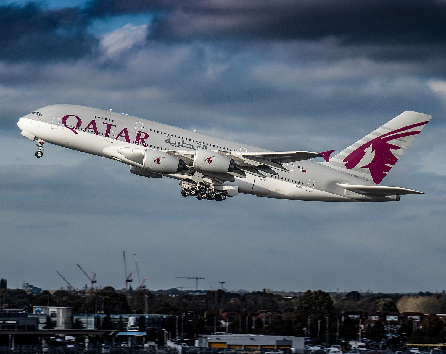 Qatar Airways A380 take off