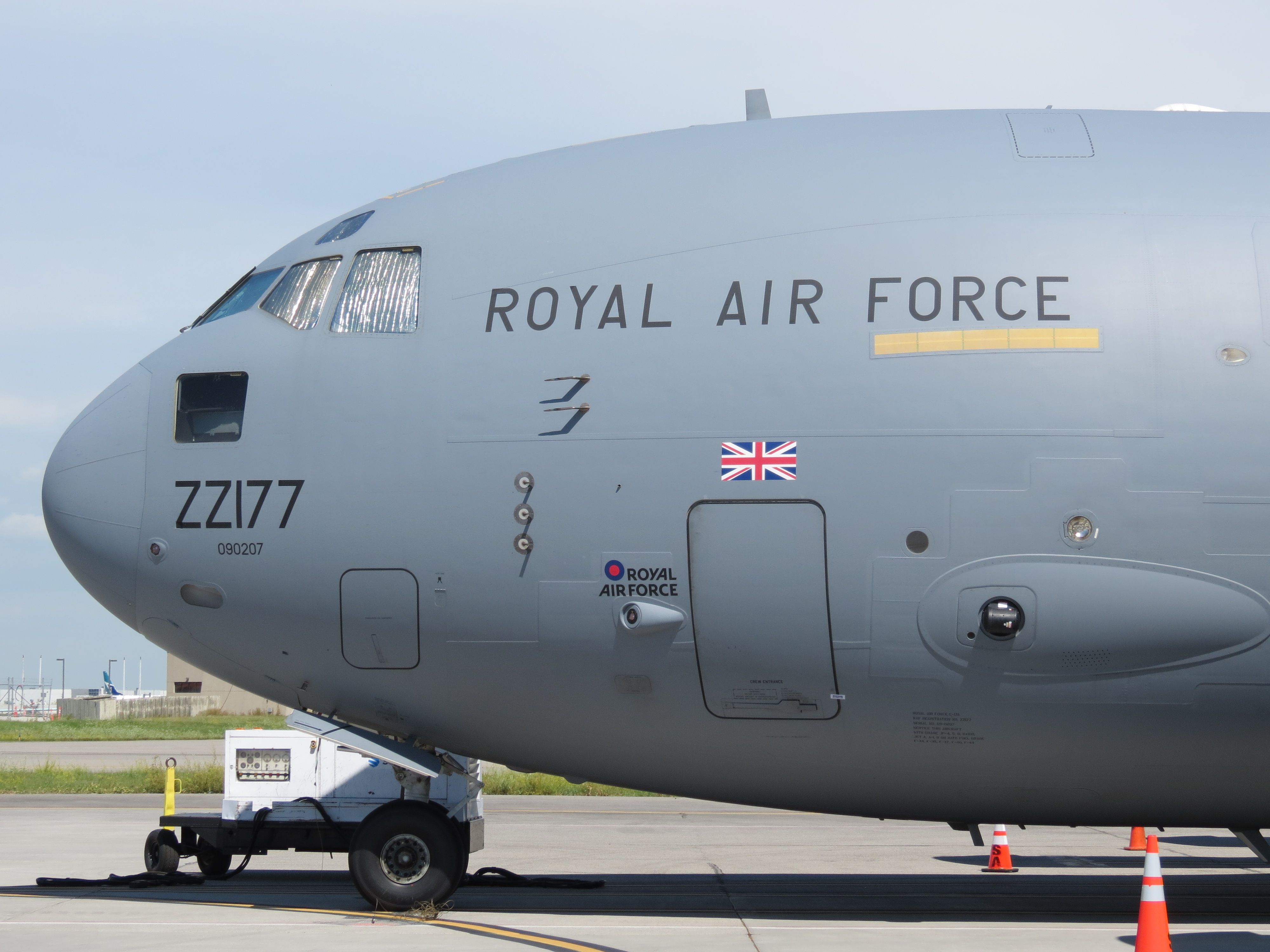 The RAF C-17 Globemaster that transported the Queen.