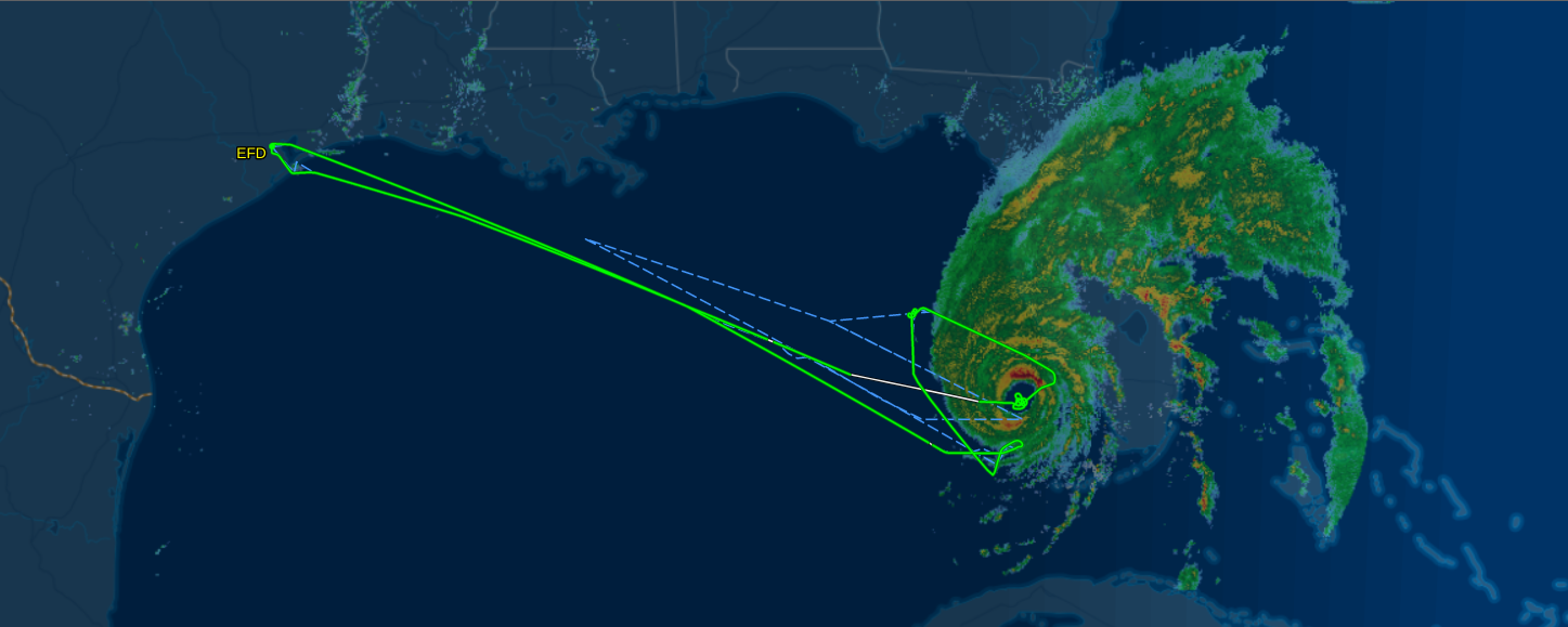 FlightAware Hurricane Ian Flight Track