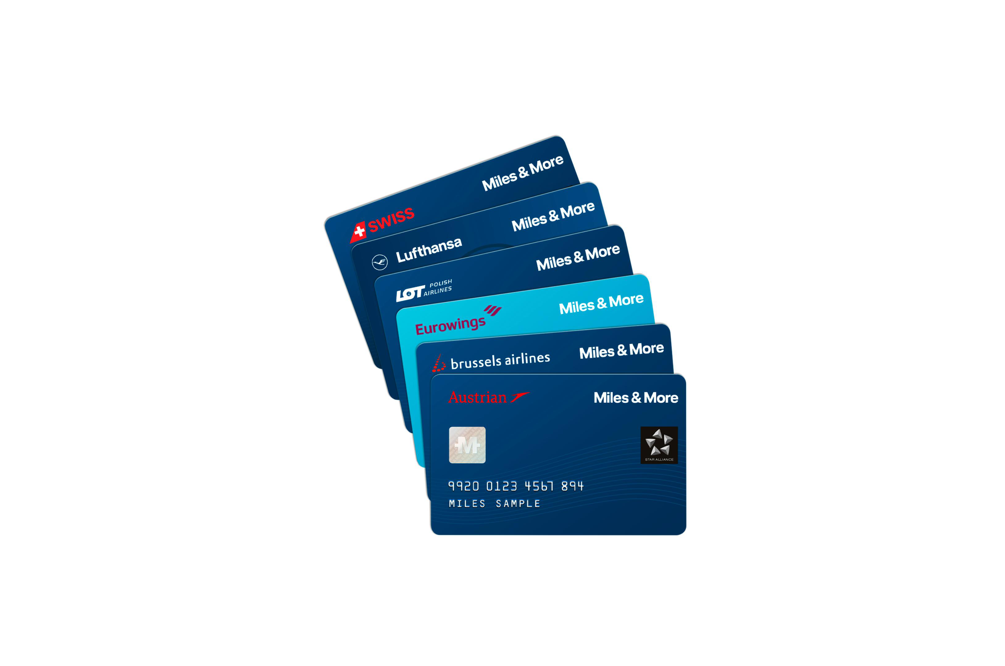 Miles and more cards of the various member airlines.