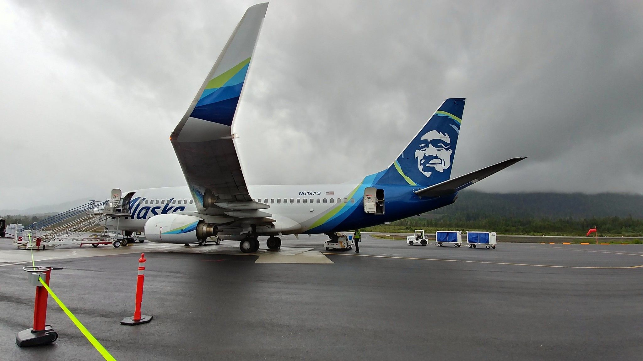 My Plane to Juneau - Alaska Airlines Boeing 737-700 on the Petersburg, Alaska tarmac