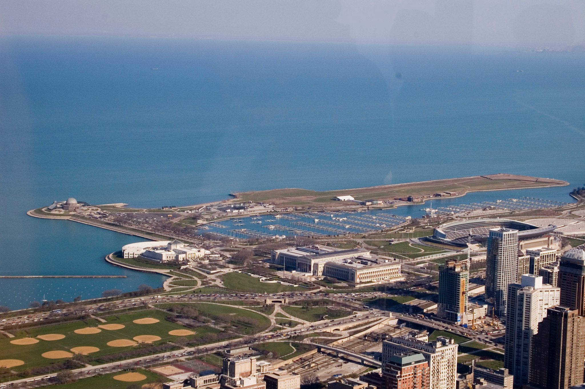 Aerial image of Meigs Field Airport in Chicago