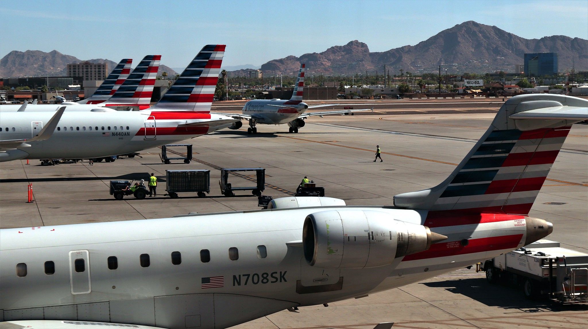 PHX: Sky Harbor Airport - With American Airlines' CRJs and Airbuses on the Phoenix Airport Ramp