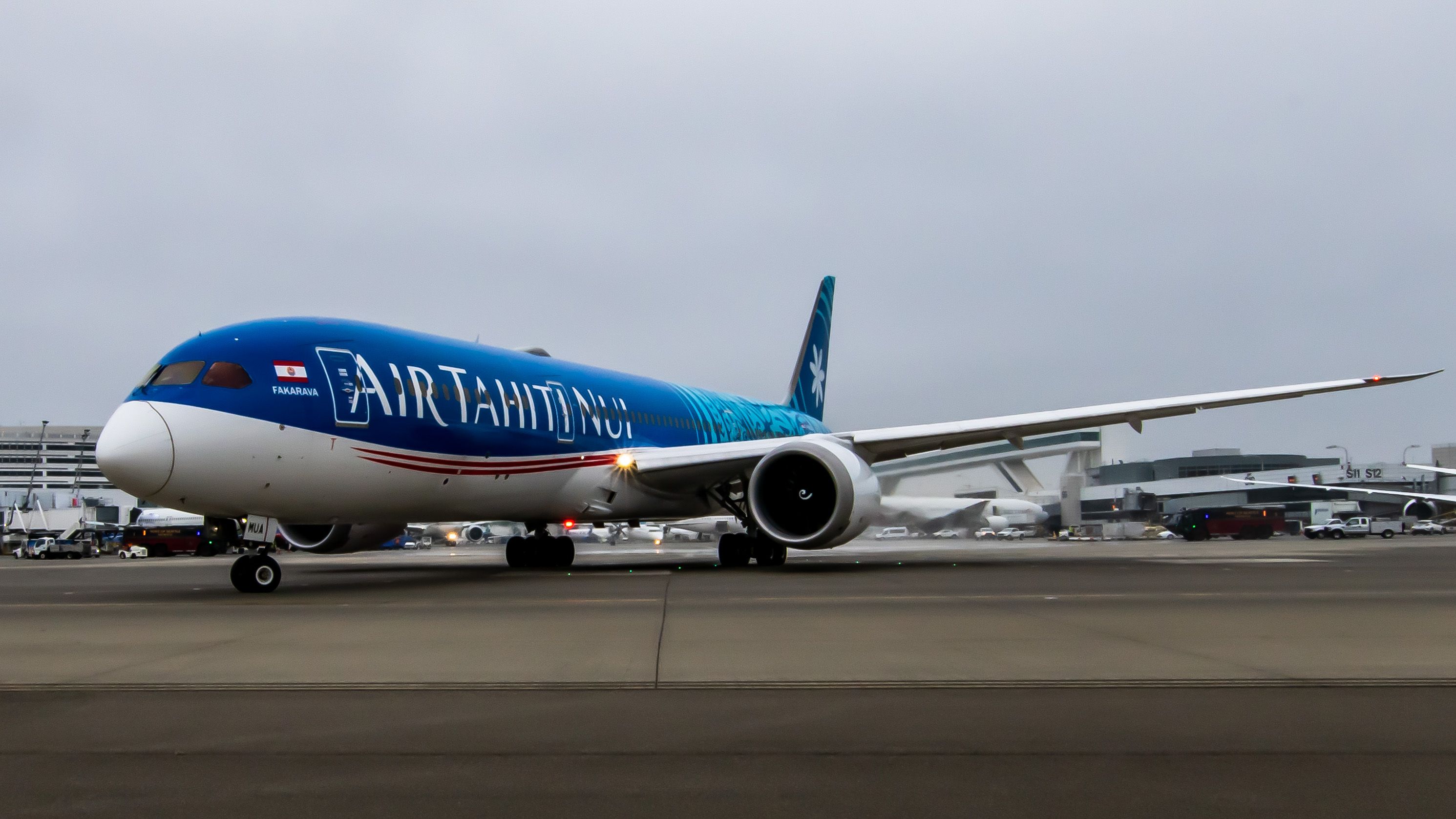 787 Heading Out to Tahiti - A Boeing 787-9 of Air Tahiti Nui leaving Seattle-Tacoma International Airport