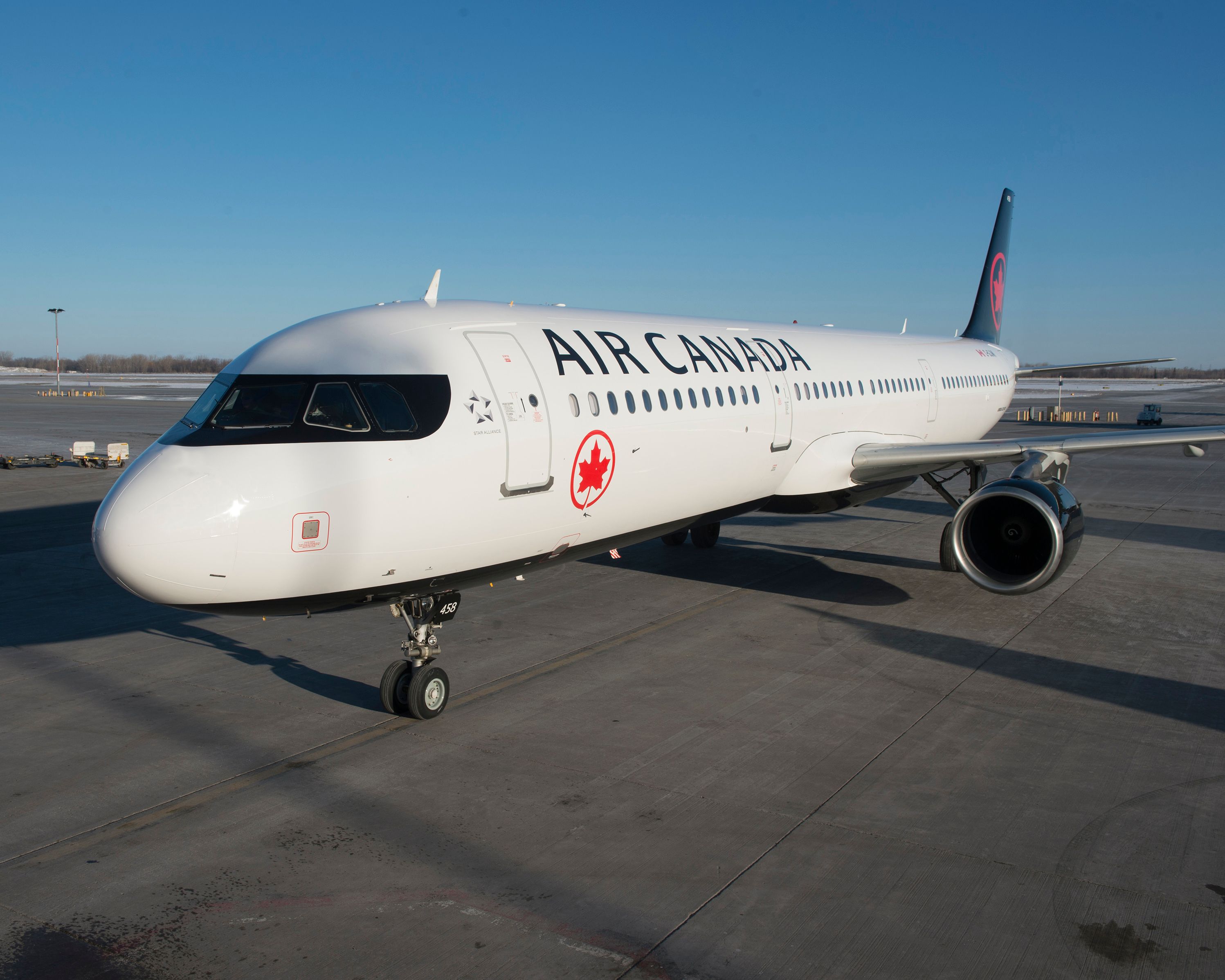 An Air Canada Airbus A321 parked