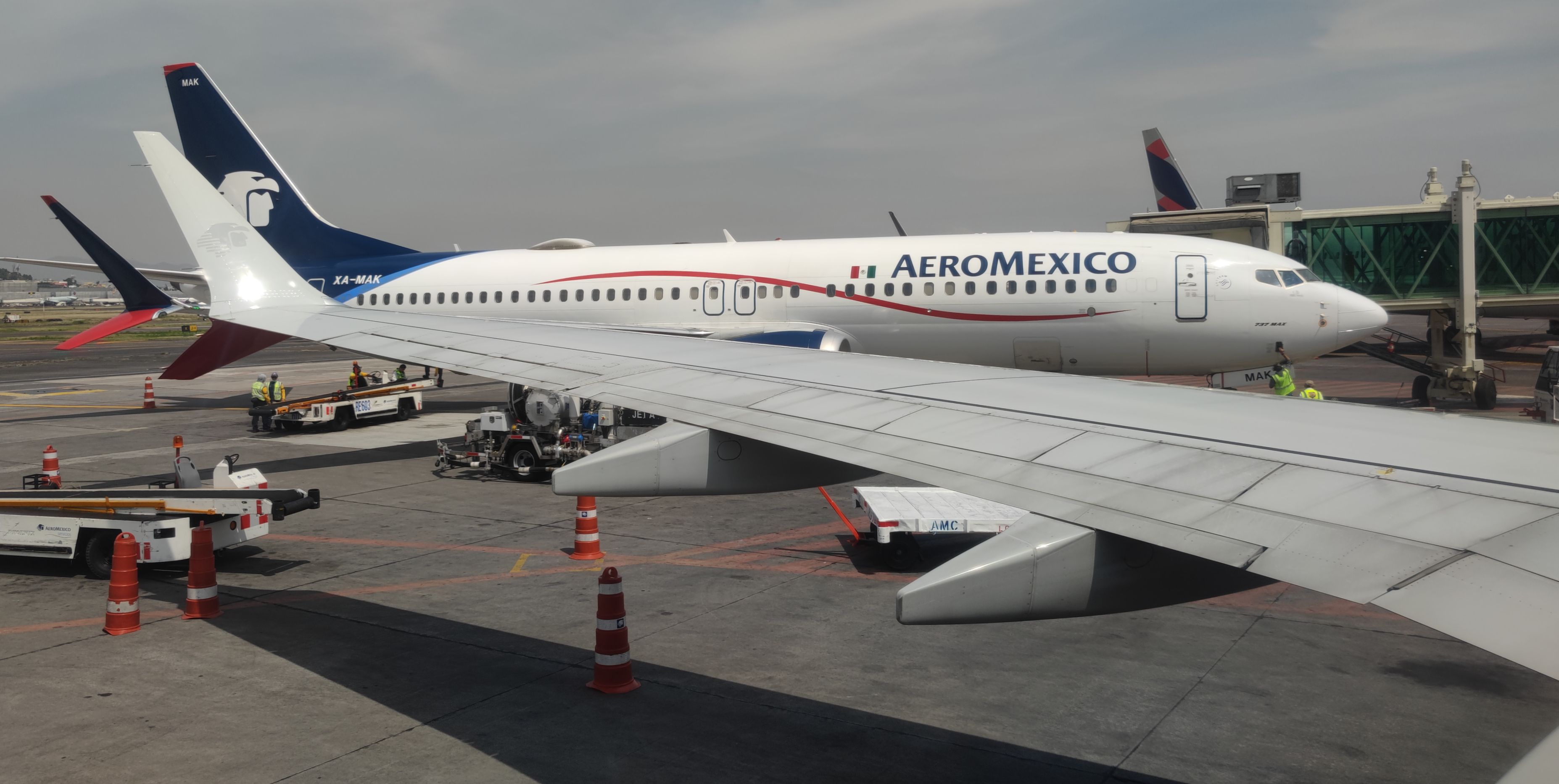A view of an Aeromexico Boeing 737 aircraft in Mexico City. 