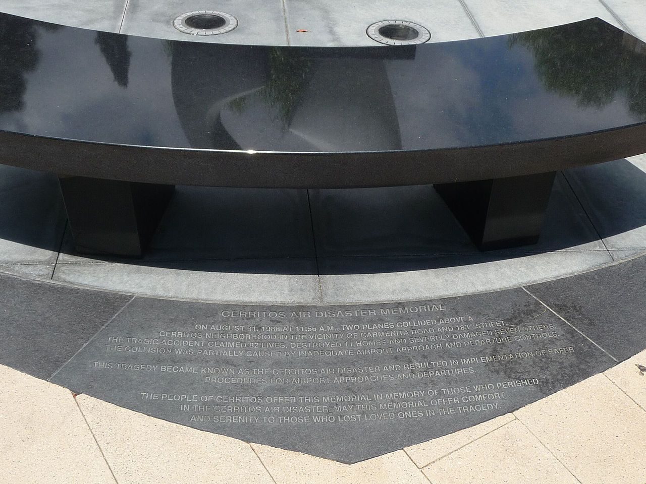 Cerritos Air Disaster Memorial Dedication Plaque