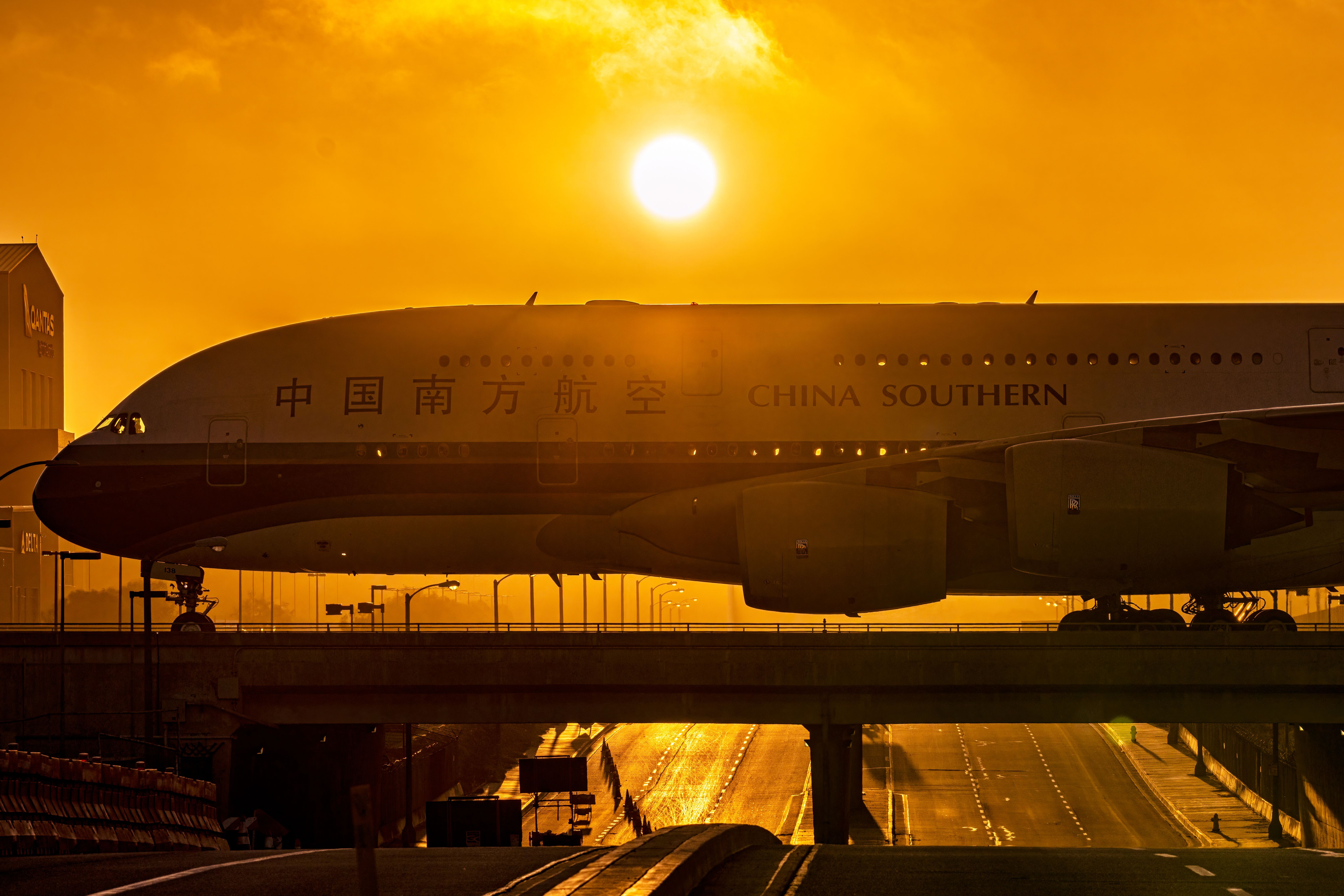 China Southern A380 Sunset (1)
