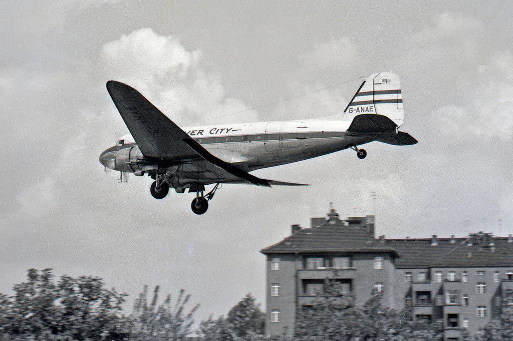 A Silver City Douglas C-47B Skytrain in the sky.